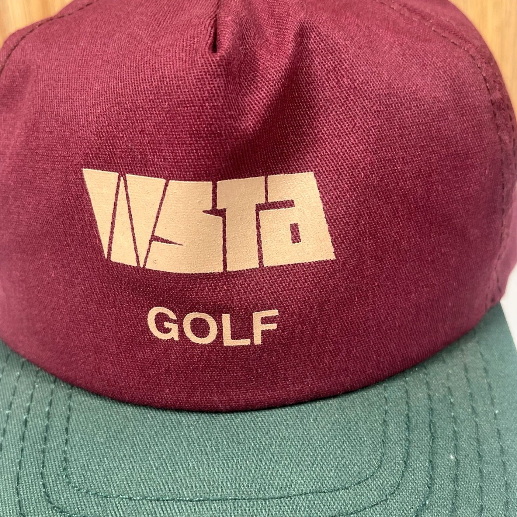Vintage VINTAGE Unbranded VSTA Golf Adult Adjustable Snapback Trucker Hat Cap Maroon Green Men Hat Size ONE SIZE - 3 Thumbnail
