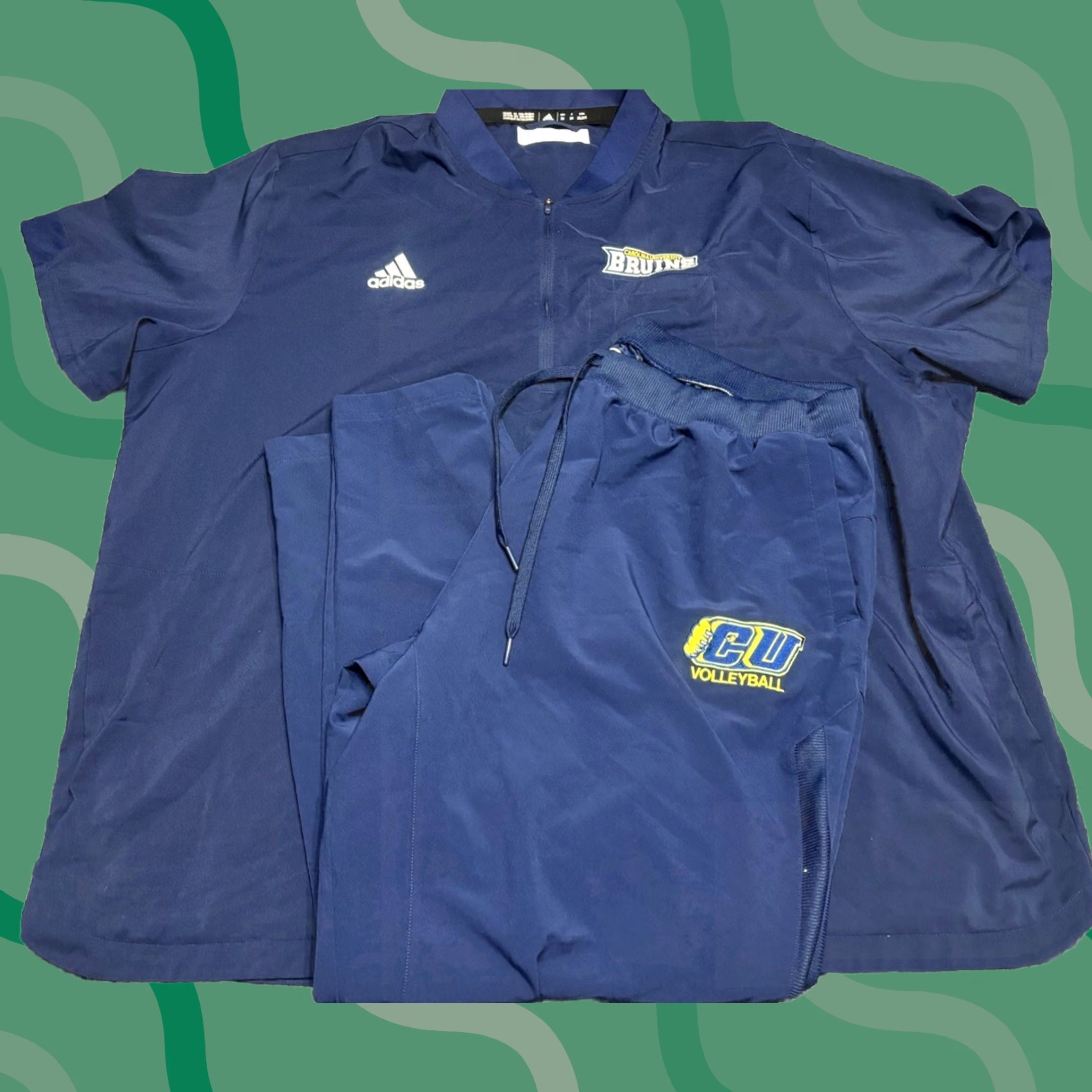 Adidas Adidas Shirt Dress Shirt Short Sleeve Overshirt 3XL Blue Regular Button Front Classic Sports University Mens Denim? Size US XXL / EU 58 / 5 - 1 Thumbnail