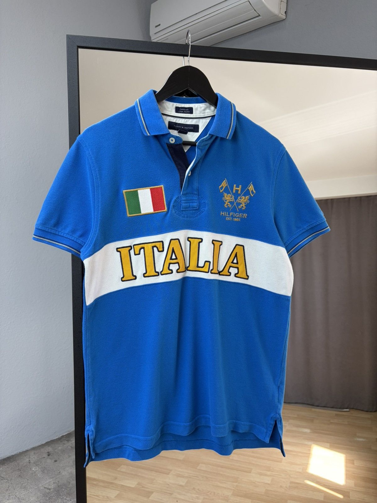 Polo Ralph Lauren Italia Polo Tee Blue 🇮🇹 Vintage Style Big Logo Flag y2k Rugby Size US M / EU 48-50 / 2 - 3 Thumbnail