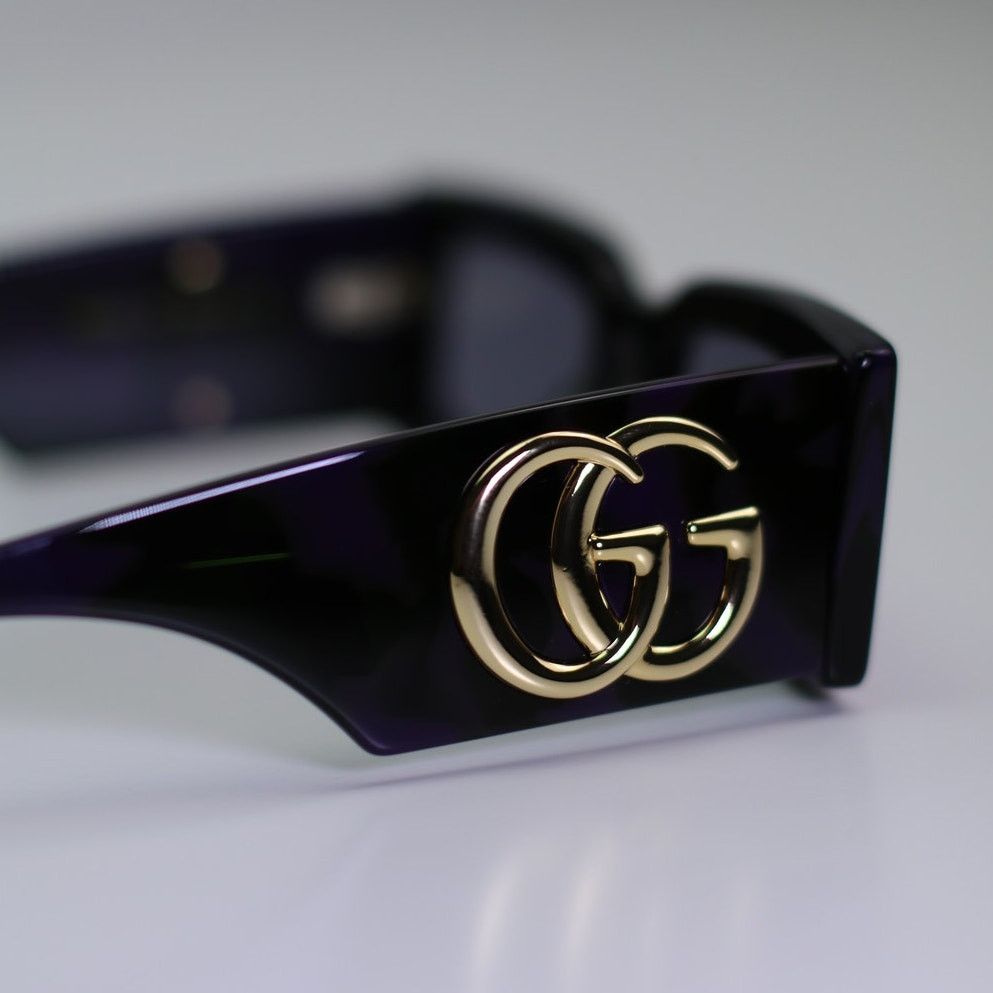 Gucci NEW Gucci Sunglasses GG1425S 003 Purple Green Havana Grey Size ONE SIZE - 10 Thumbnail