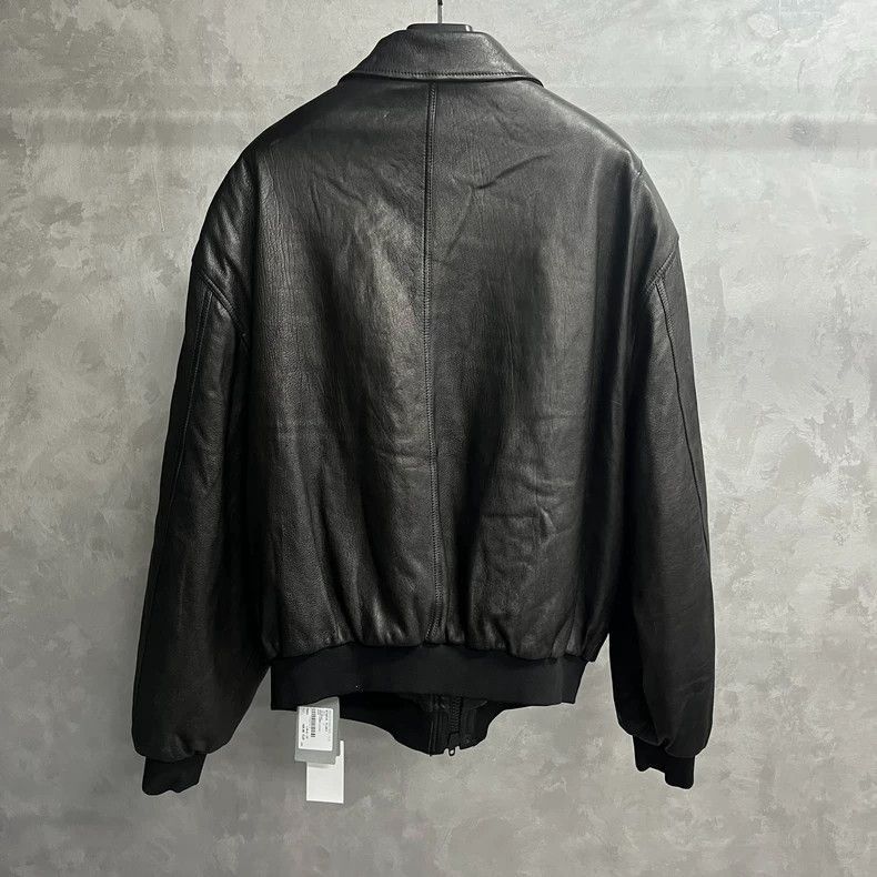 Balenciaga Balenciaga latest black solid color logo loose leather jack Size US L / EU 52-54 / 3 - 5 Thumbnail