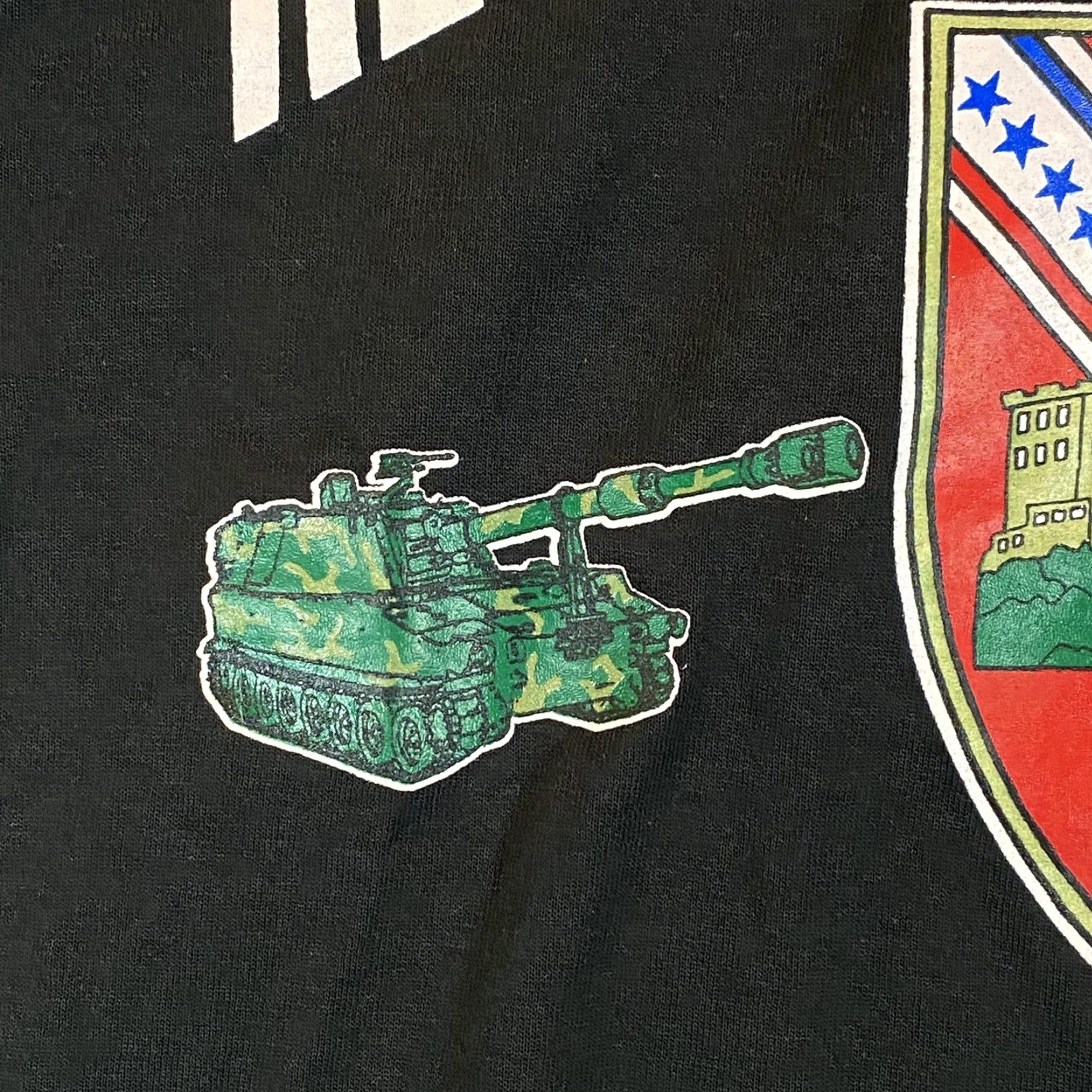 Fruit Of The Loom VINTAGE Fruit of the Loom Military T-Shirt Men Medium Black 90s Artillery Regiment Crew Neck Short Sleeve Size US M / EU 48-50 / 2 - 3 Thumbnail