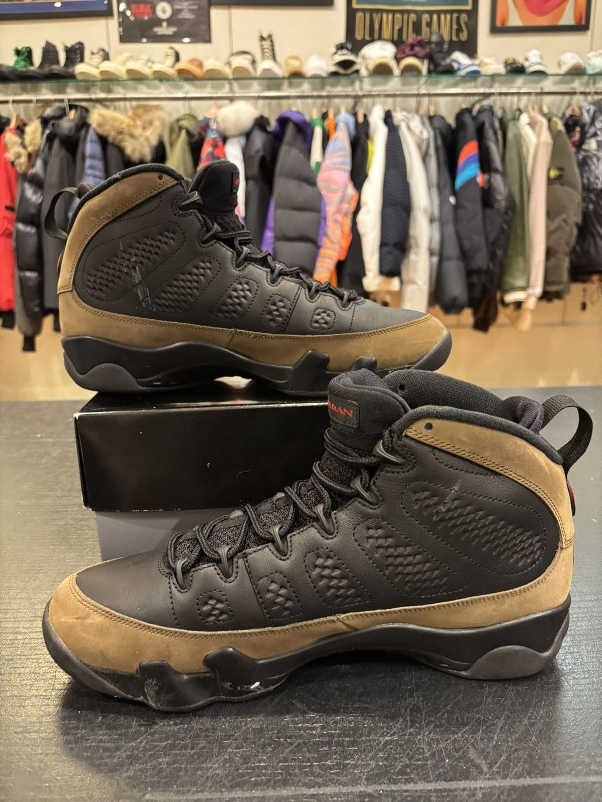 Jordan Brand Jordan 9 High ‘Olive’ Size US 10.5 / EU 43-44 - 2 Thumbnail
