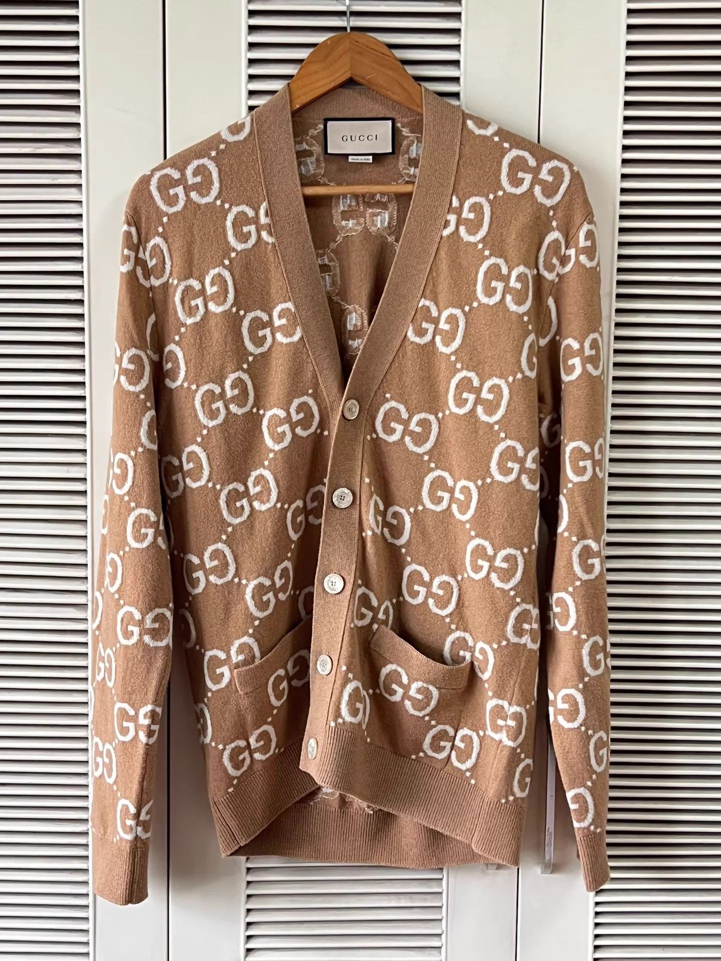 Gucci Gucci Brown GG Print Knit Cardigan S Size US S / EU 44-46 / 1 - 1 Thumbnail