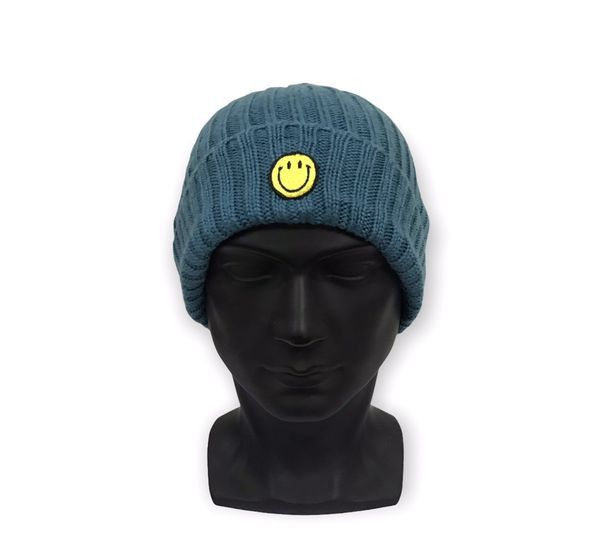 image of Masaca Small Logo Smiley Beanie Hat, Men's