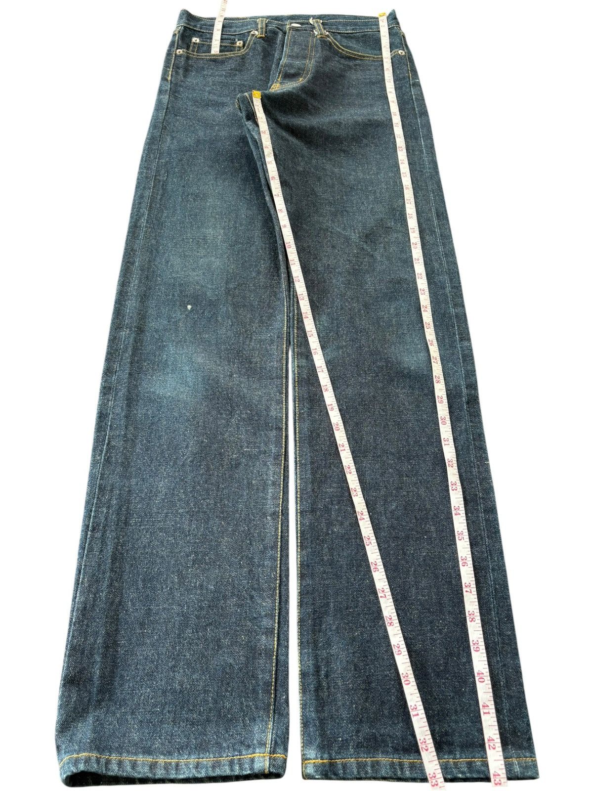 Evisu Vintqge Japanese Guiding Light Raw Denim Loose Selvedge Jean Size US 28 / EU 44 - 7 Thumbnail