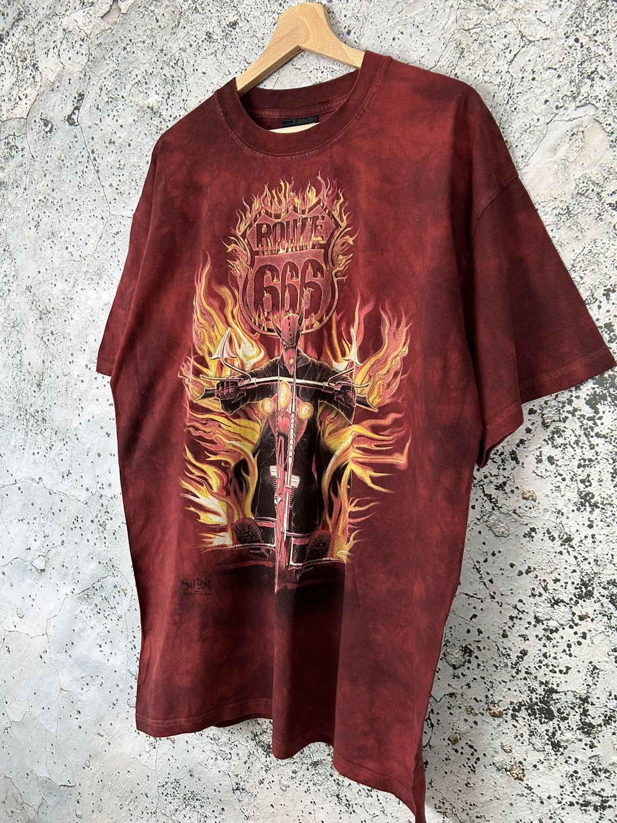 Band Tees × Vintage Vintage Route 666 Horror Graphic Tee Motorcycle 90s Size US L / EU 52-54 / 3 - 2 Thumbnail