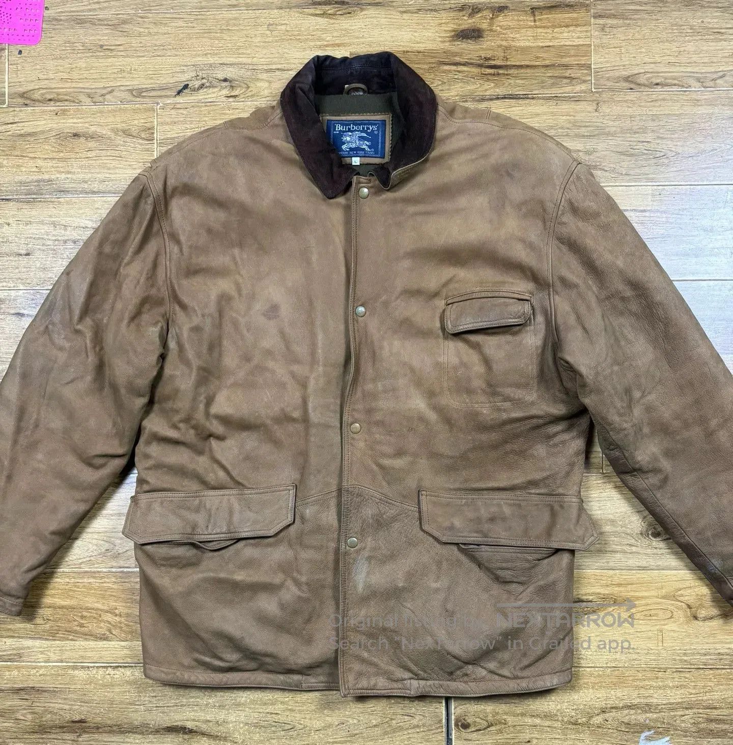 Burberry Burberrys Vintage Men's Leather Jacket. Size US L / EU 52-54 / 3 - 1 Thumbnail