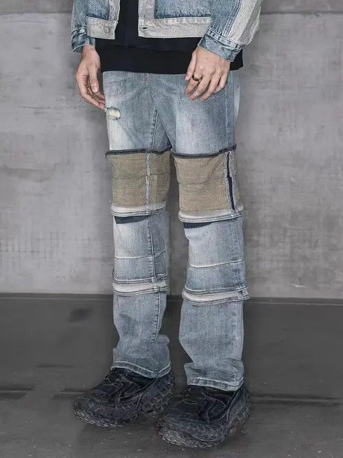 VIBE Vintage washed deconstructed patchwork rare jeans Size US 32 / EU 48 - 7 Thumbnail