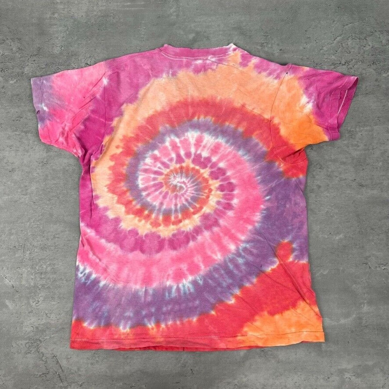Vintage Vintage Screen Stars Pink Orange Tie Dye Swirl T Shirt Size US M / EU 48-50 / 2 - 6 Thumbnail