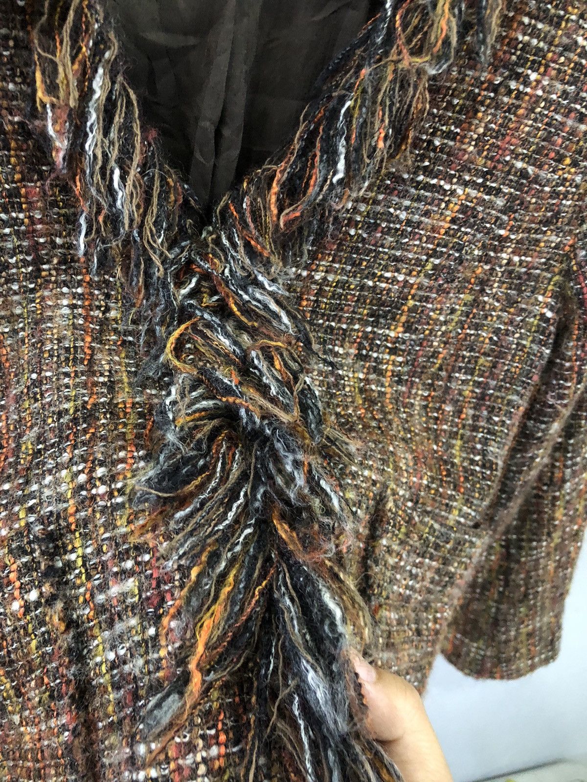 Yohji Yamamoto Ined Ponte Torto Tweed Cropped Jacket Japan Size XXS / US 00 / IT 34 - 4 Thumbnail
