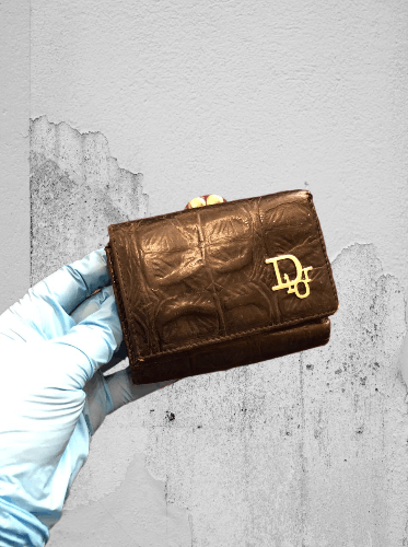 Christian Dior Cannage compact wallet