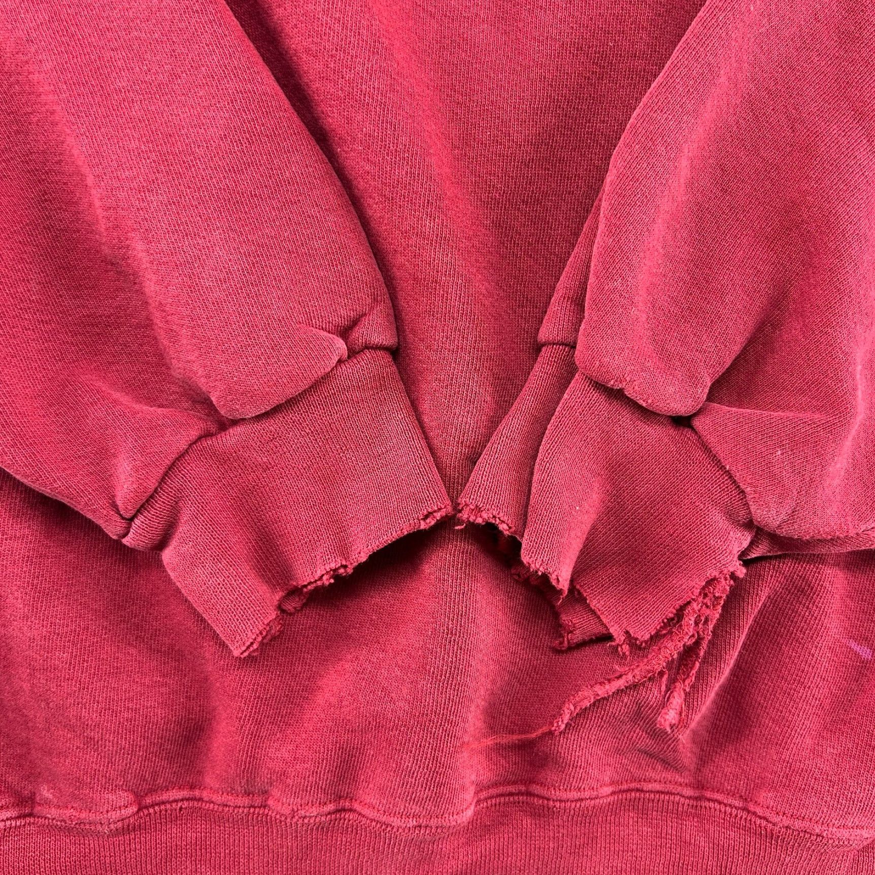 Russell Athletic VINTAGE Russell Sweatshirt Mens L Red 1/4 Zip Pullover Cotton Thrashed 90s Size US L / EU 52-54 / 3 - 3 Thumbnail