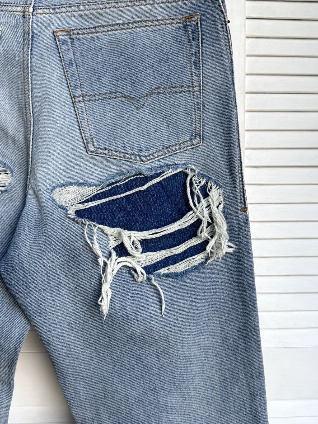 Diesel DIESEL D-Rekiv-Z Washed Distressed Jeans Ripped Denim 09C90 Size US 30 / EU 46 - 15 Thumbnail