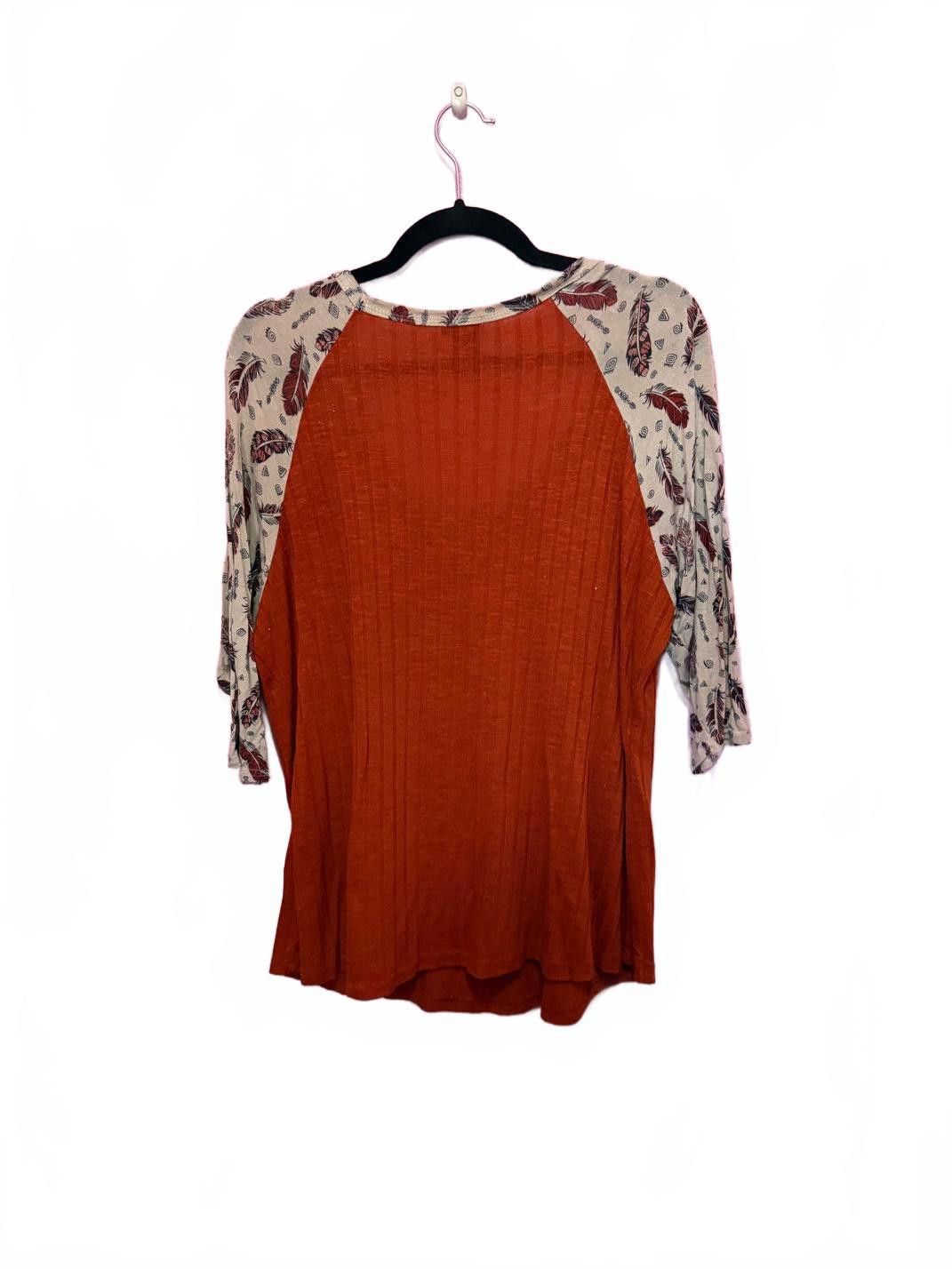 Designer Stylish Red and Floral Oversized Tee Size XL / US 12-14 / IT 48-50 - 2 Thumbnail