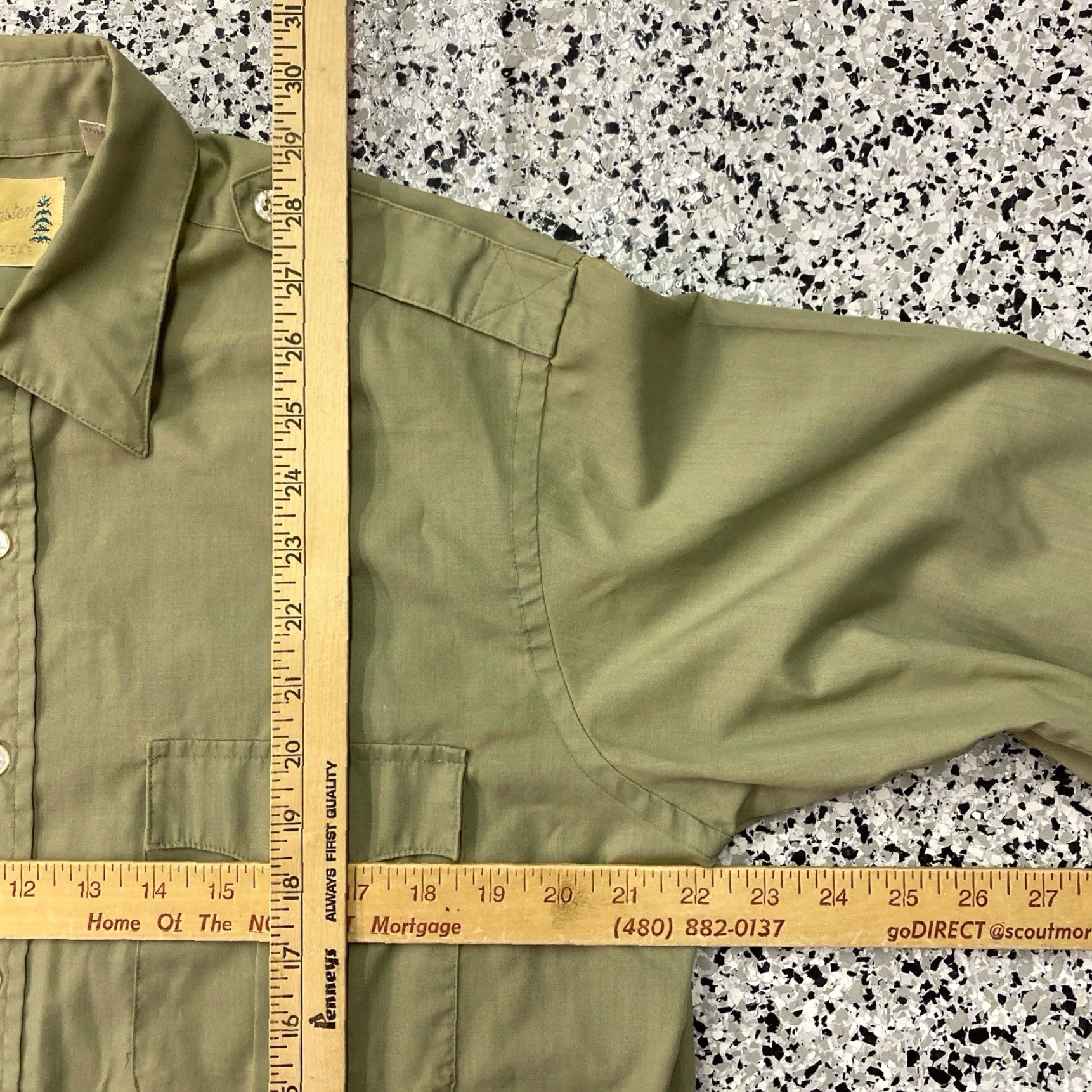 Sears VINTAGE Sears FieldMaster Green Shirt Mens L Perma-Press 80s Workwear Button-Up Long Sleeve Cotton Blend Size US L / EU 52-54 / 3 - 4 Thumbnail