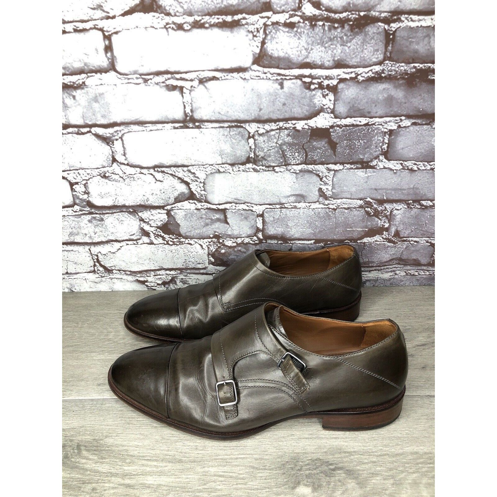 Johnston & Murphy Johnston & Murphy Sheepskin Brown Leather Double Monk Strap Size US 10.5 / EU 43-44 - 9 Thumbnail