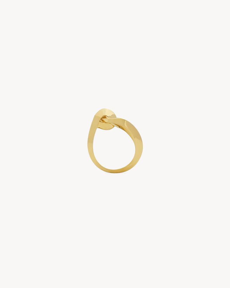 Saint Laurent Paris o1bcso1str0226 Size:06/Loop Ring In Metal in Golden Size ONE SIZE - 1 Thumbnail