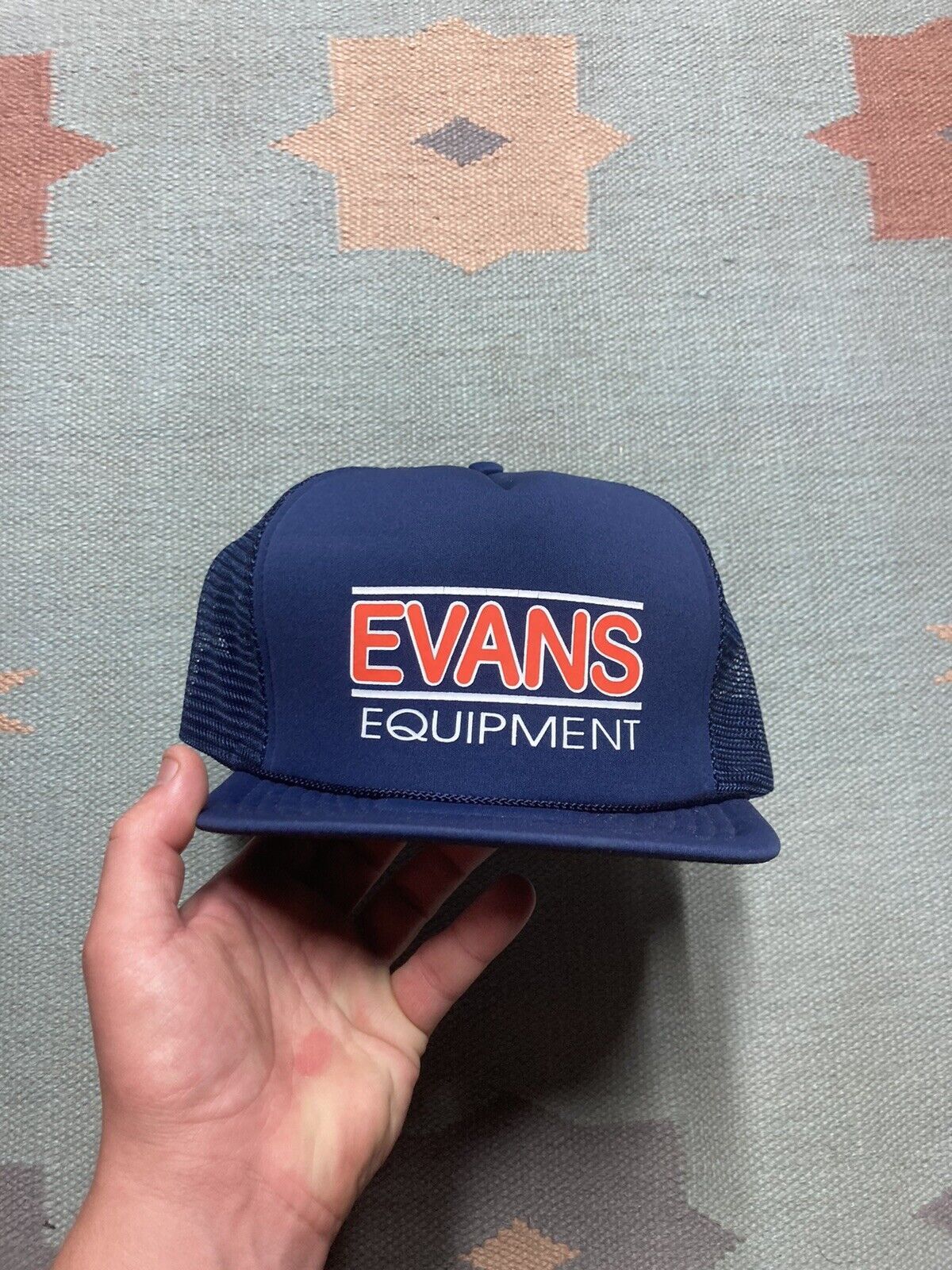 Vintage VTG trucker hat mesh evans equipment logo blue SnapBack Size ONE SIZE - 2 Thumbnail