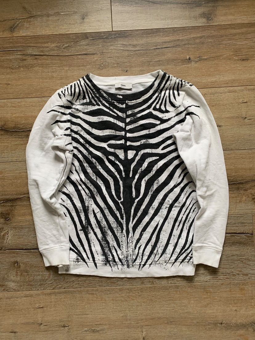 Diesel VTG BALENCIAGA STYLE DIESEL ZEBRA CROPPED SWEATER Size XS / US 0-2 / IT 36-38 - 1 Thumbnail