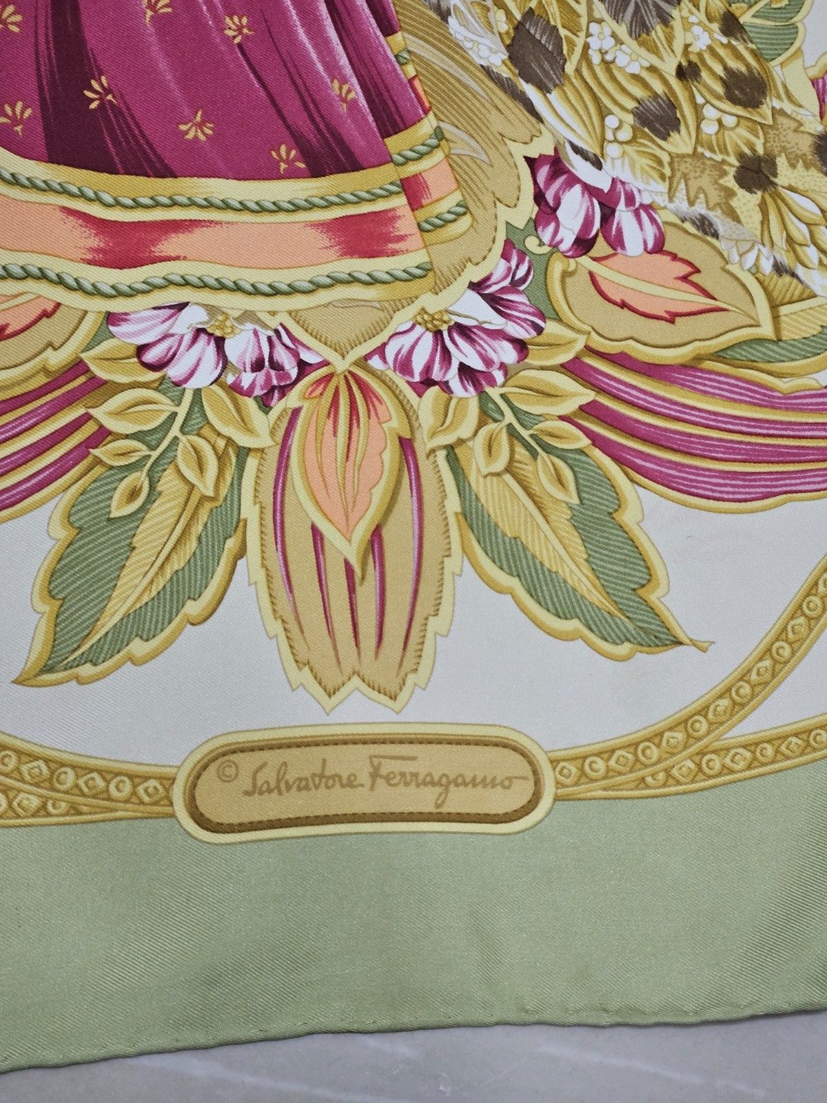 Salvatore Ferragamo Salvatore Ferragamo Leopard Silk Scarf Size ONE SIZE - 3 Thumbnail