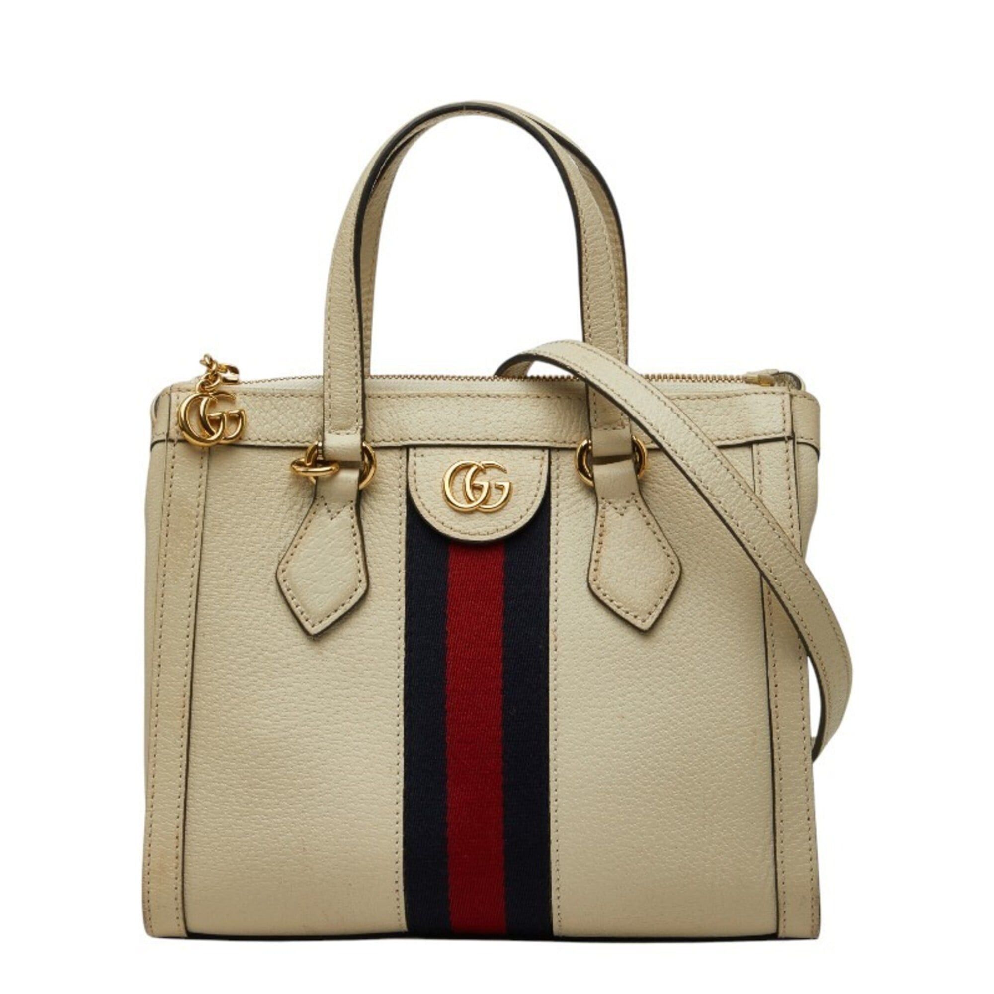 Gucci Gucci Ophidia Sherry Line Double G Small Handbag Shoulder Bag 2WAY 547551 Ivory Leather Women's GUCCI Size ONE SIZE - 1 Thumbnail