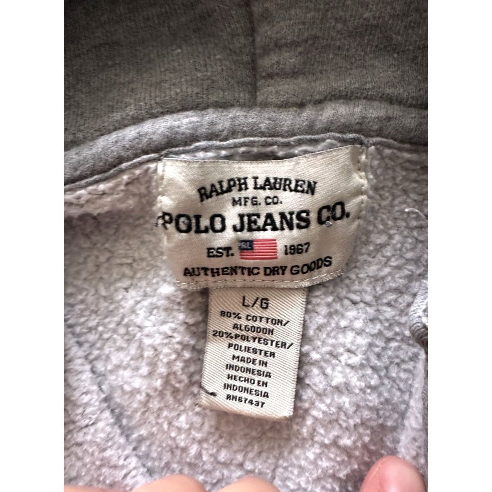 Ralph Lauren VINTAGE 90s Ralph Lauren Polo Jeans Co Full Zip Embroidered Hoodie Sz Large Size US L / EU 52-54 / 3 - 4 Thumbnail