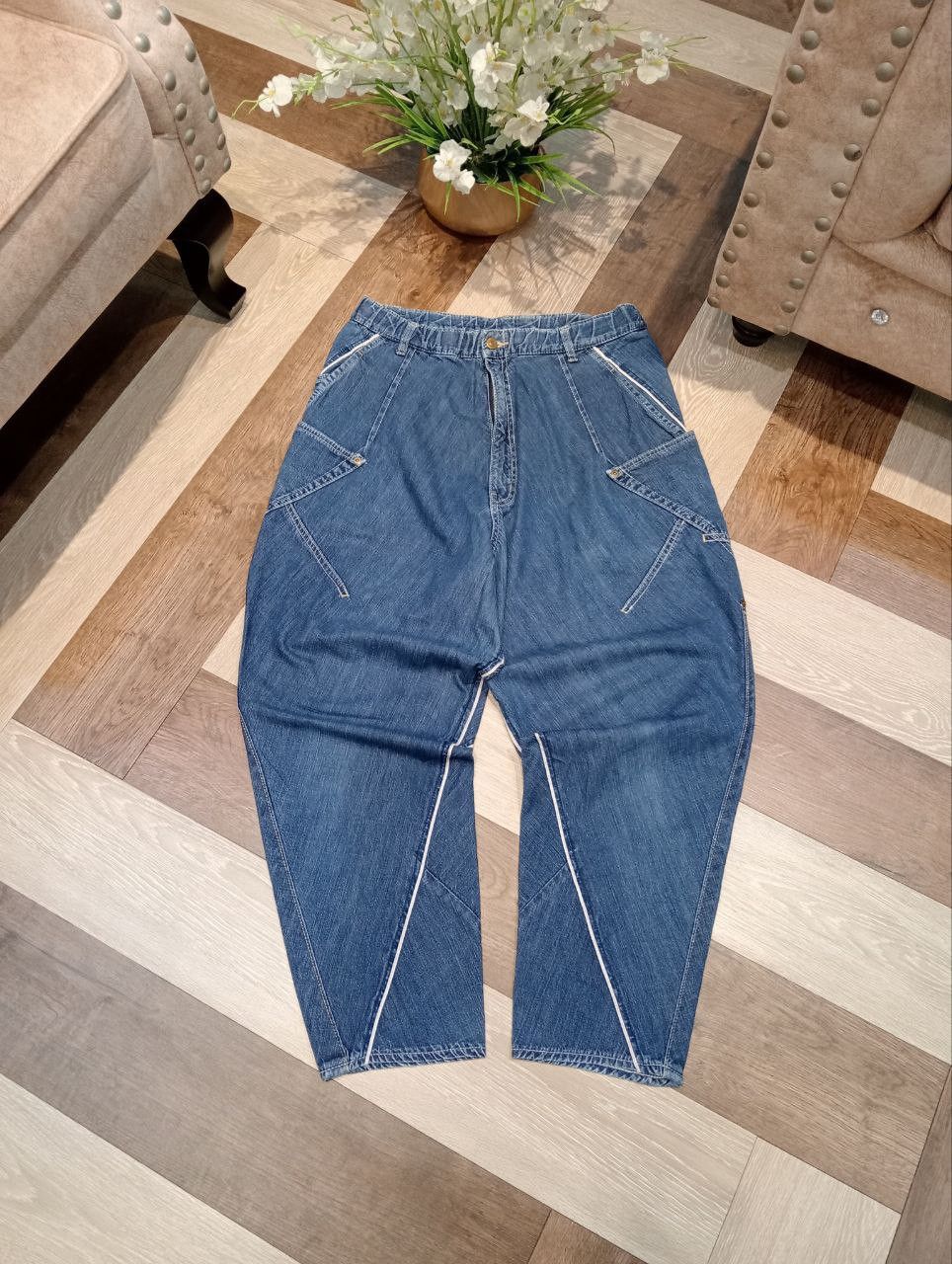 Issey Miyake MERCIBEAUCOUP ISSEY MIYAKE BLUE DENIM BAGGY PANTS Size US 32 / EU 48 - 1 Thumbnail