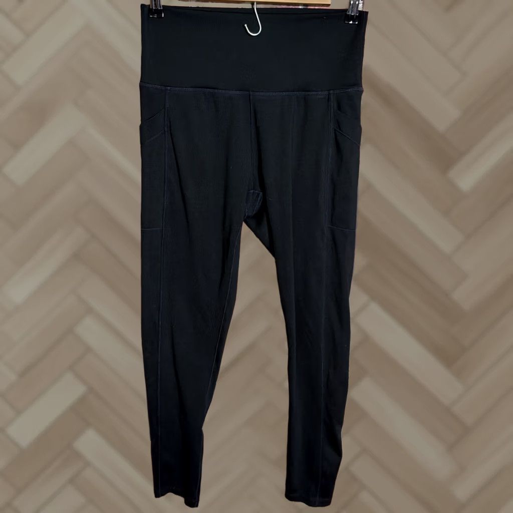 Prana Prana Leggings Women's L Black Ribbed Skinny Inseam 26" Activewear Yoga Size 36" / US 14 / IT 50 - 1 Thumbnail