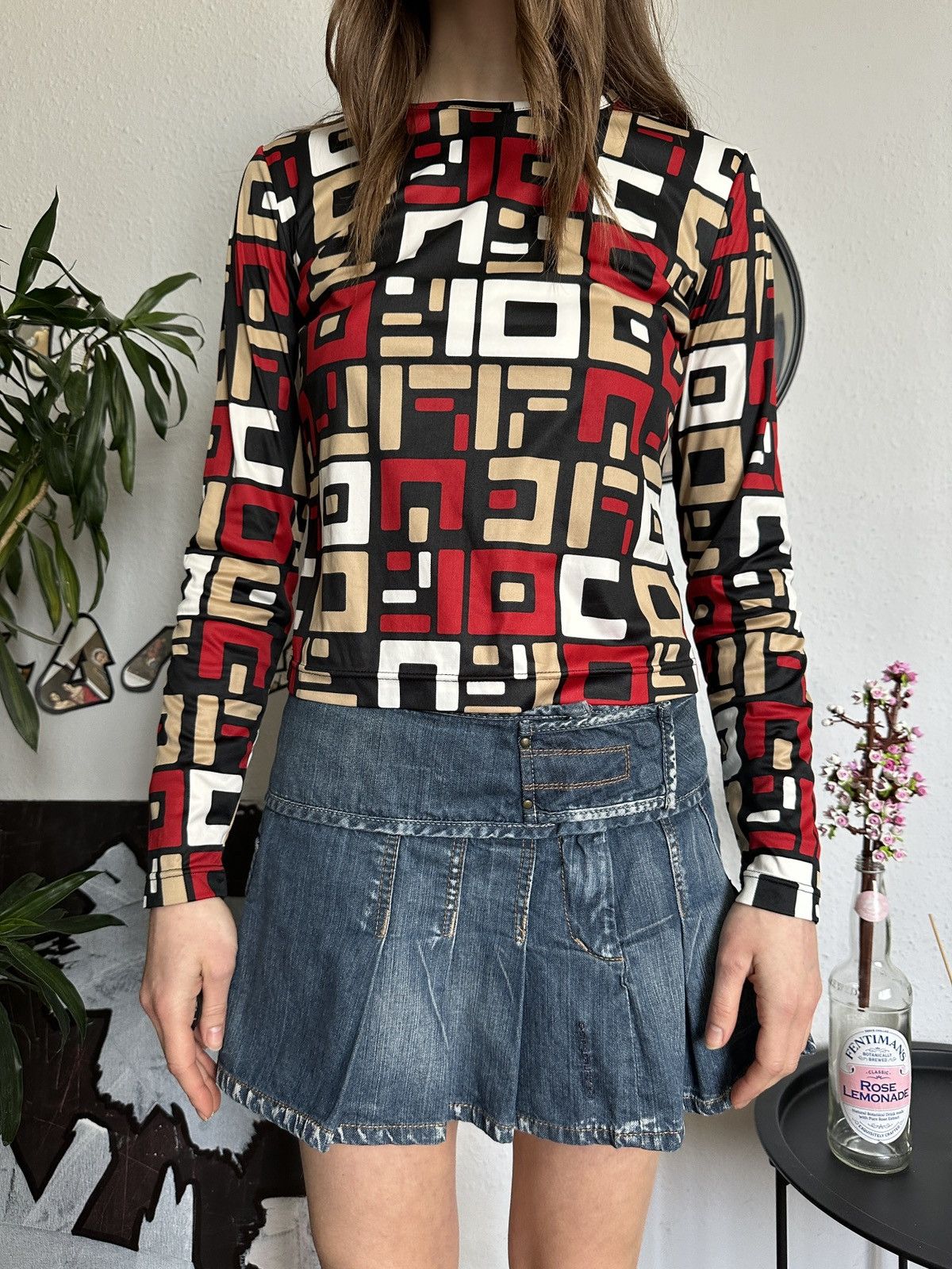 Mexx × Vintage Vintage slim full print futuristic top gaultier style y2k Size S / US 4 / IT 40 - 3 Thumbnail