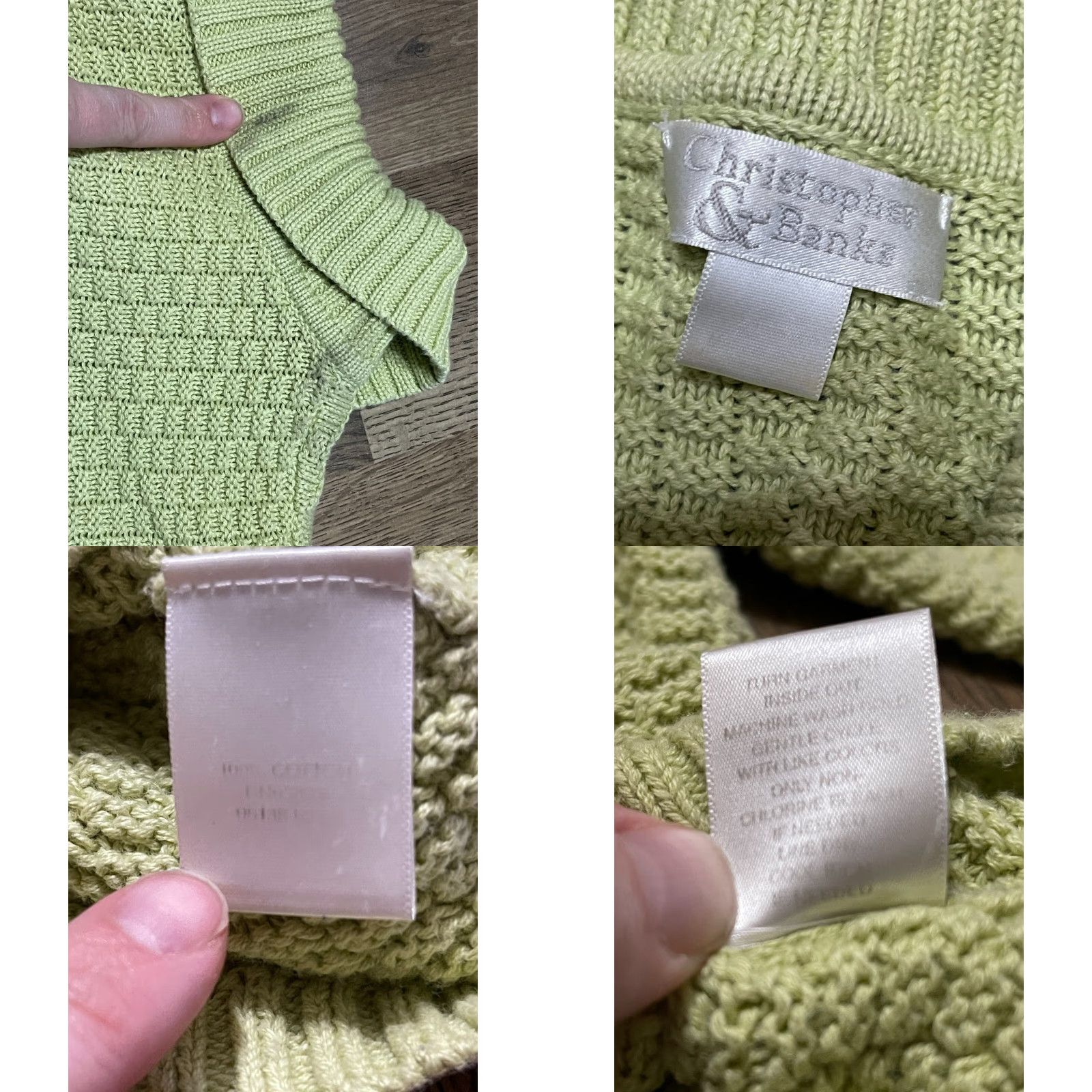 Vintage Christopher & Banks Sweater Cardigan Women M Green KnIT Button Knit Casual Size M / US 6-8 / IT 42-44 - 8 Thumbnail