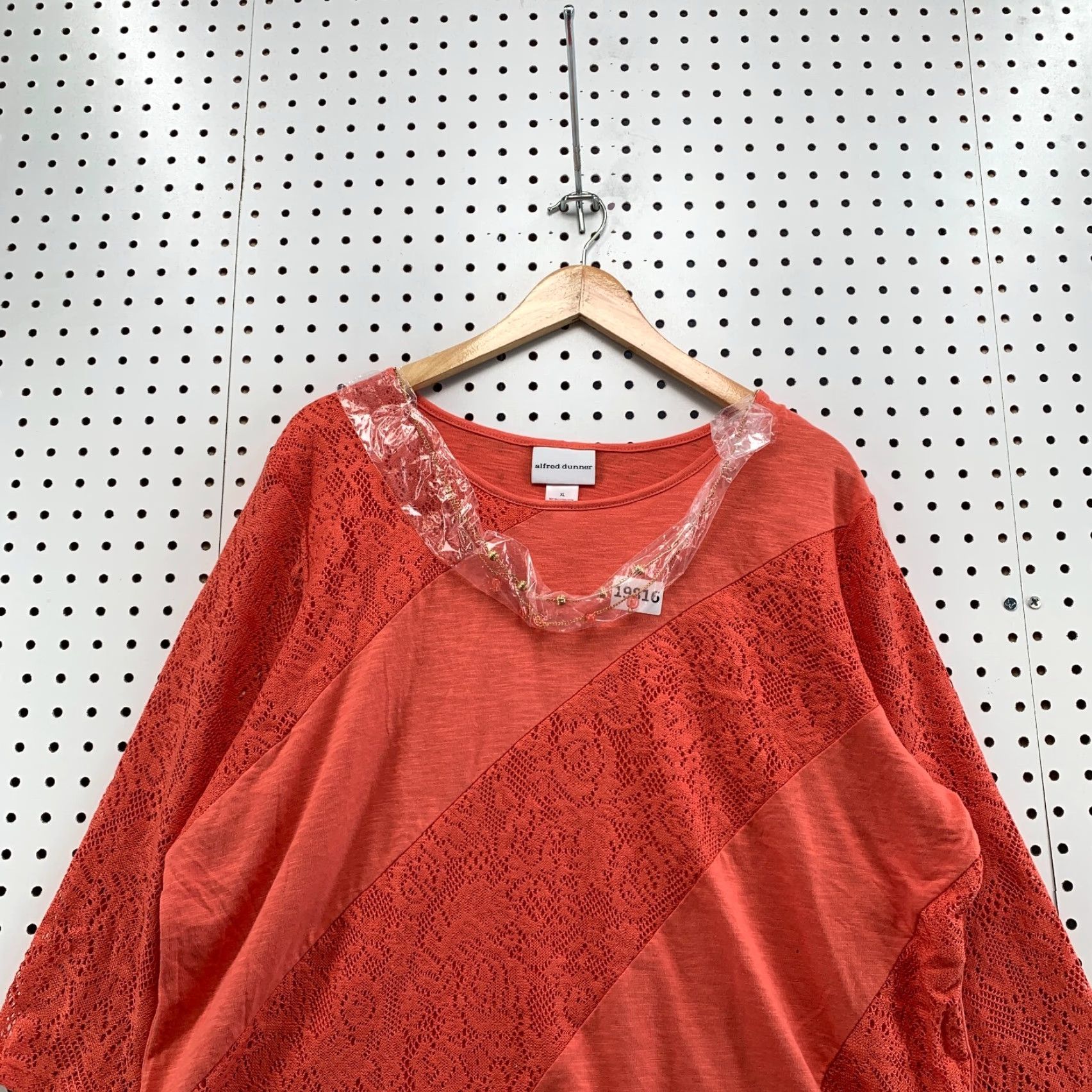 Vintage VINTAGE Alfred Dunner Shirt Womens XL Pink 3/4 Sleeve Lace NWT 24.5x27 Size XL / US 12-14 / IT 48-50 - 2 Thumbnail