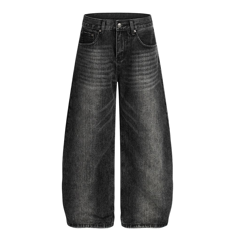 Vintage American retro black bamboo-pattern curved jeans for men Size US 32 / EU 48 - 1 Thumbnail
