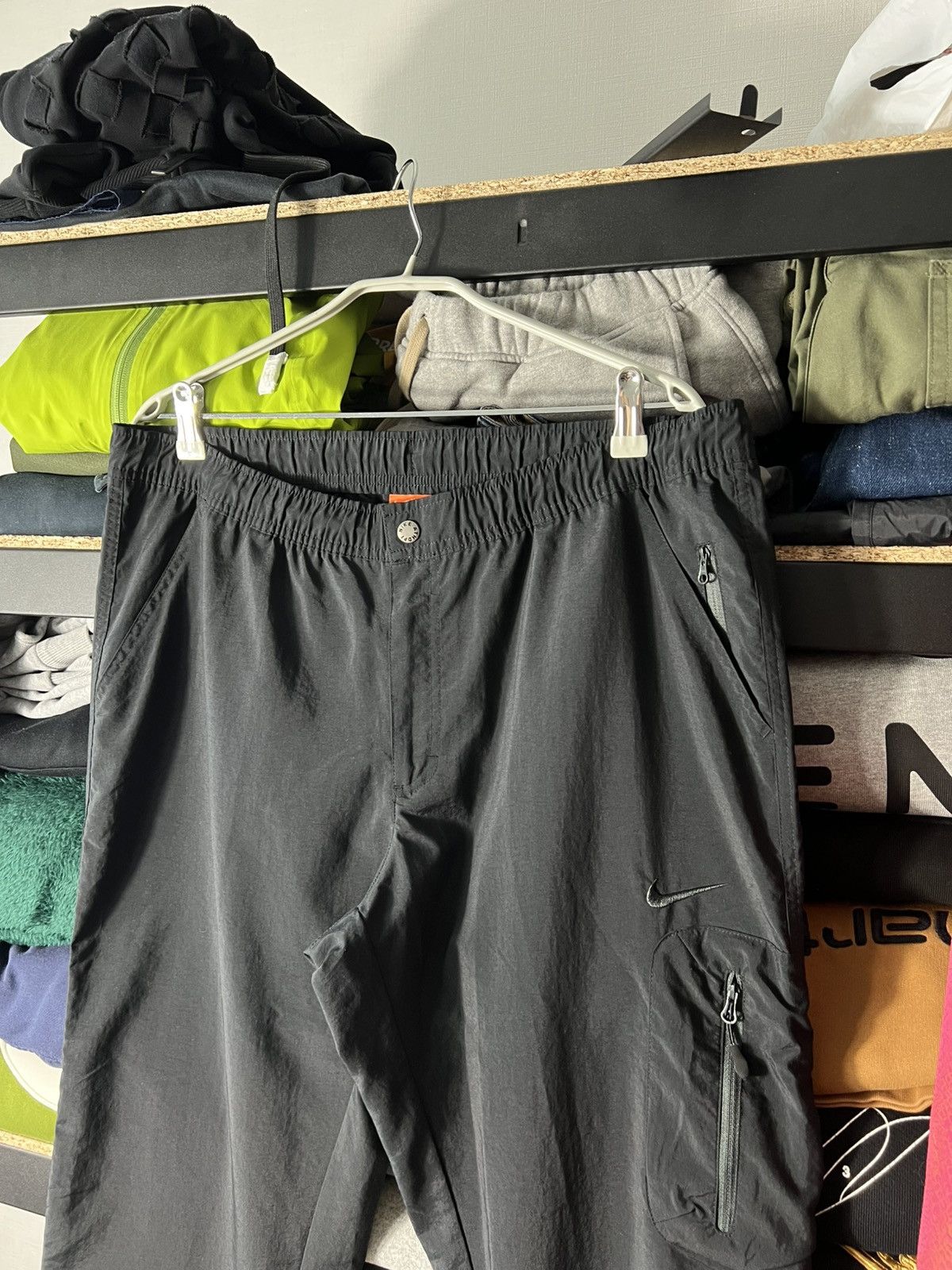 Nike 📌 Y2K Nike Utility Track Cargo Pants Vintage Black Techwear Size US 34 / EU 50 - 2 Thumbnail