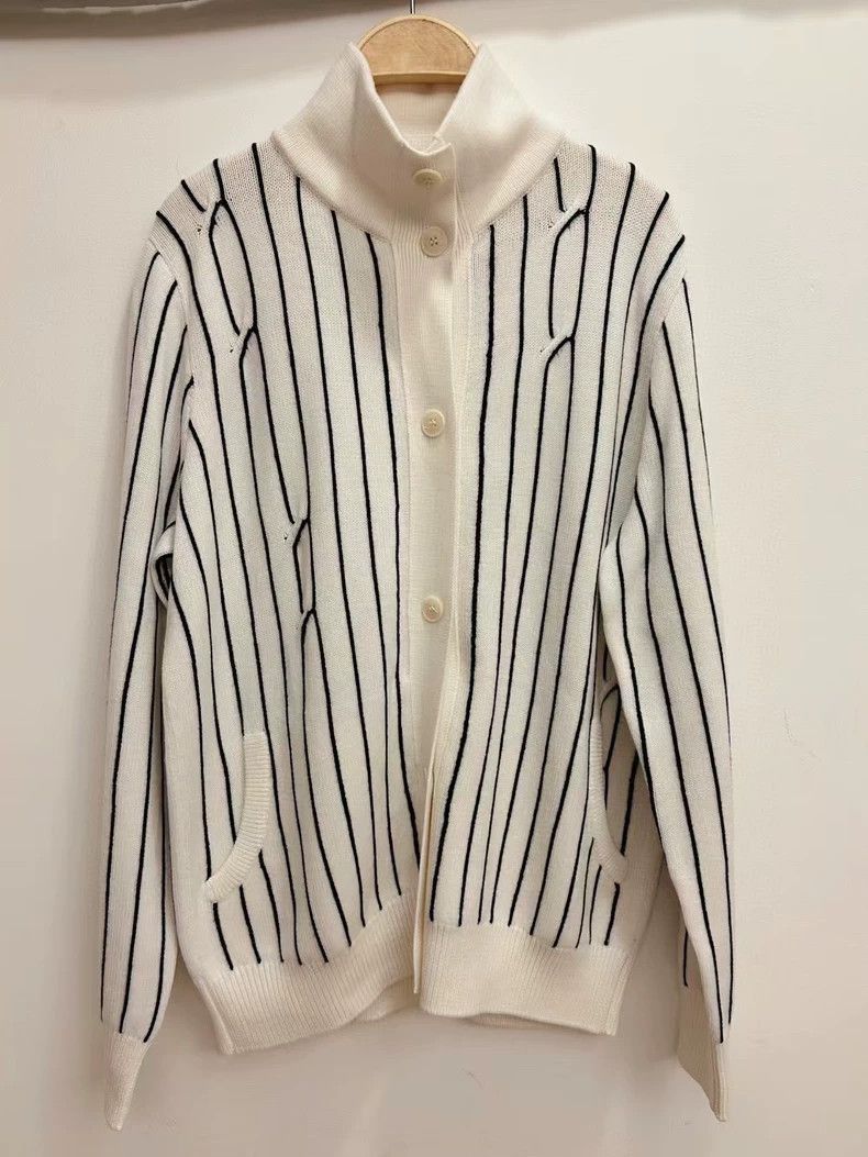 Loro Piana Loro Piana Striped Wool Cardigan Size US M / EU 48-50 / 2 - 2 Thumbnail