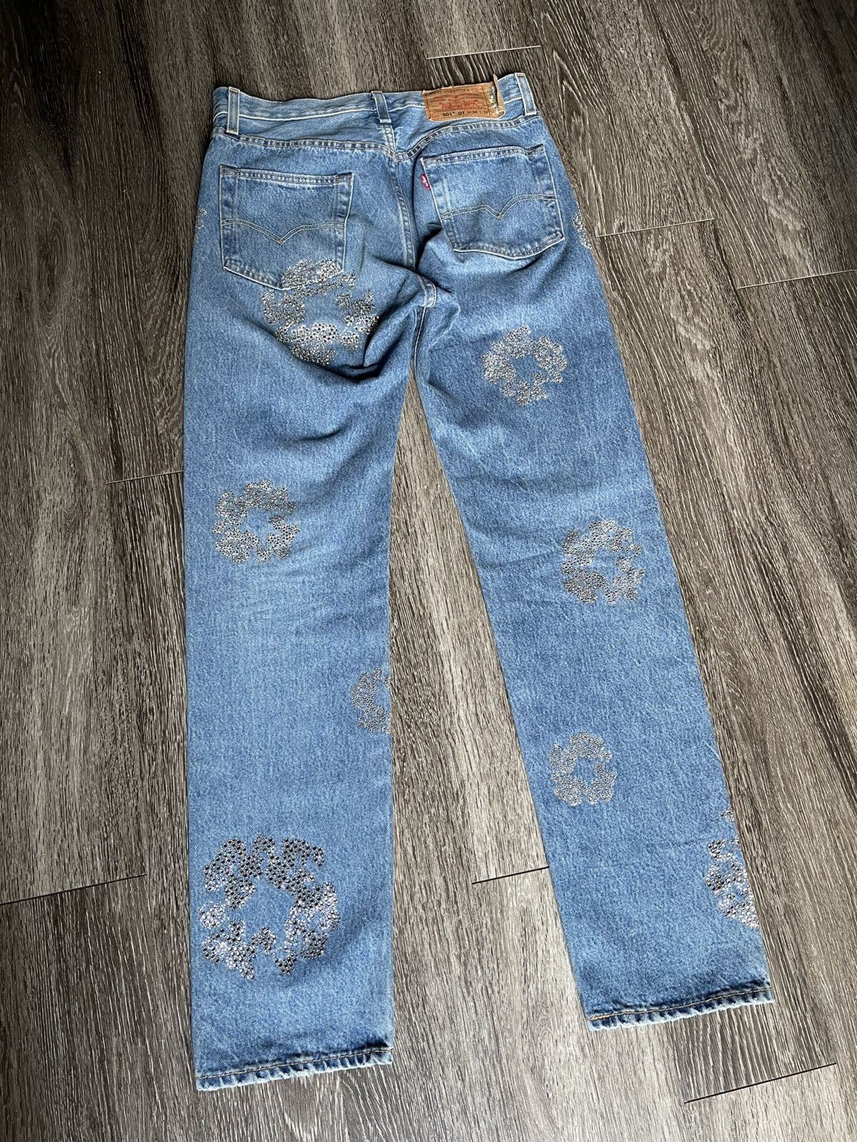 DENIM TEARS Denim Tears Bust Down Crystal Light Blue Denim Jeans Size US 30 / EU 46 - 4 Thumbnail