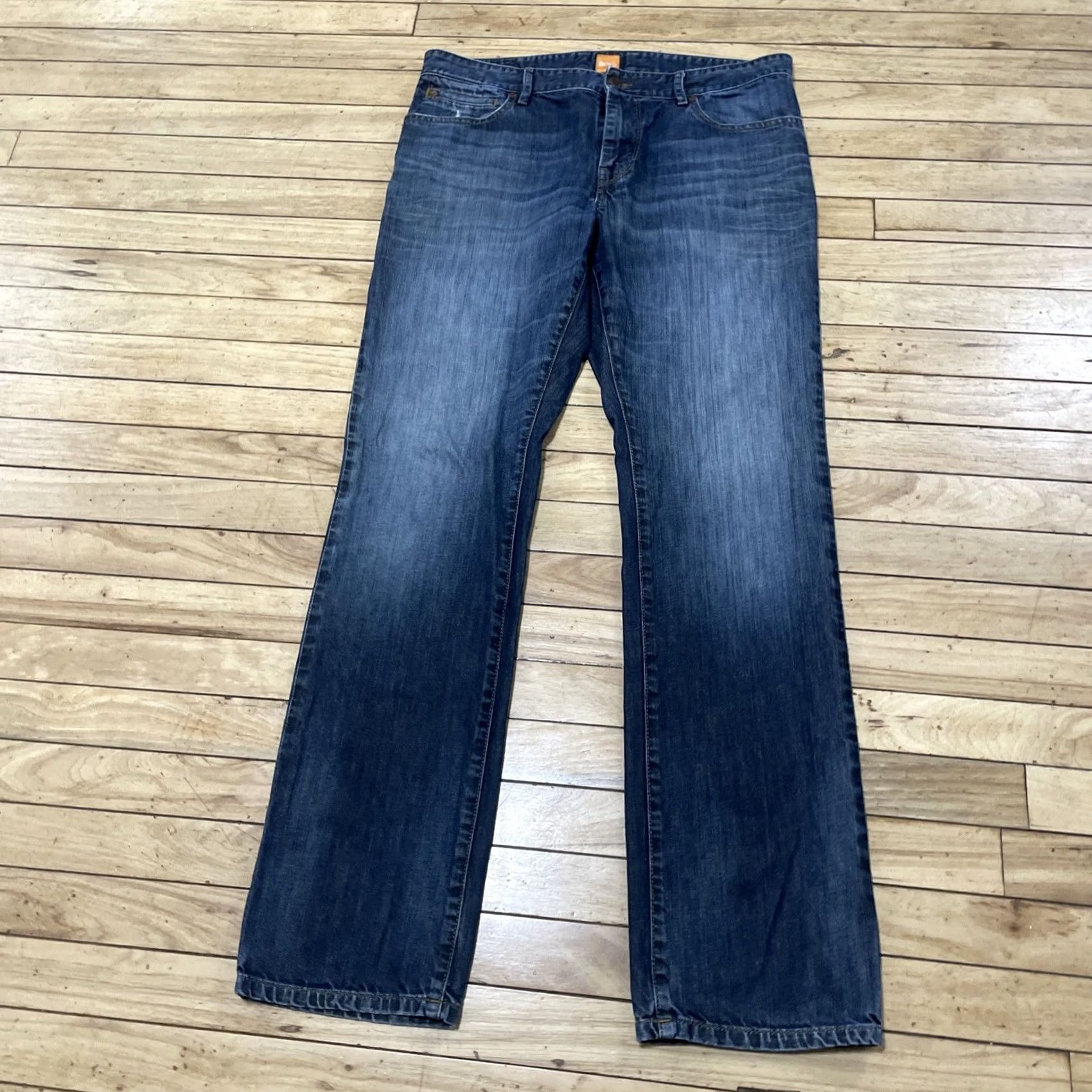 Hugo Boss HUGO BOSS Orange Jeans Men W34 L34 Blue Straight Stretch Zip Fly Denim 34/34 Jeans Size US 34 / EU 50 - 3 Thumbnail