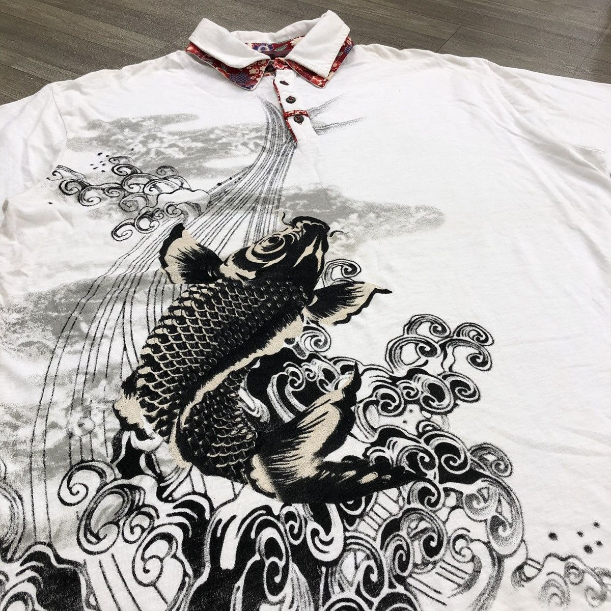 Karakuri Tamashii Vintage Karakuri Tamashii Koi Japanese Polo Shirt Ed Hardy Size US L / EU 52-54 / 3 - 3 Thumbnail