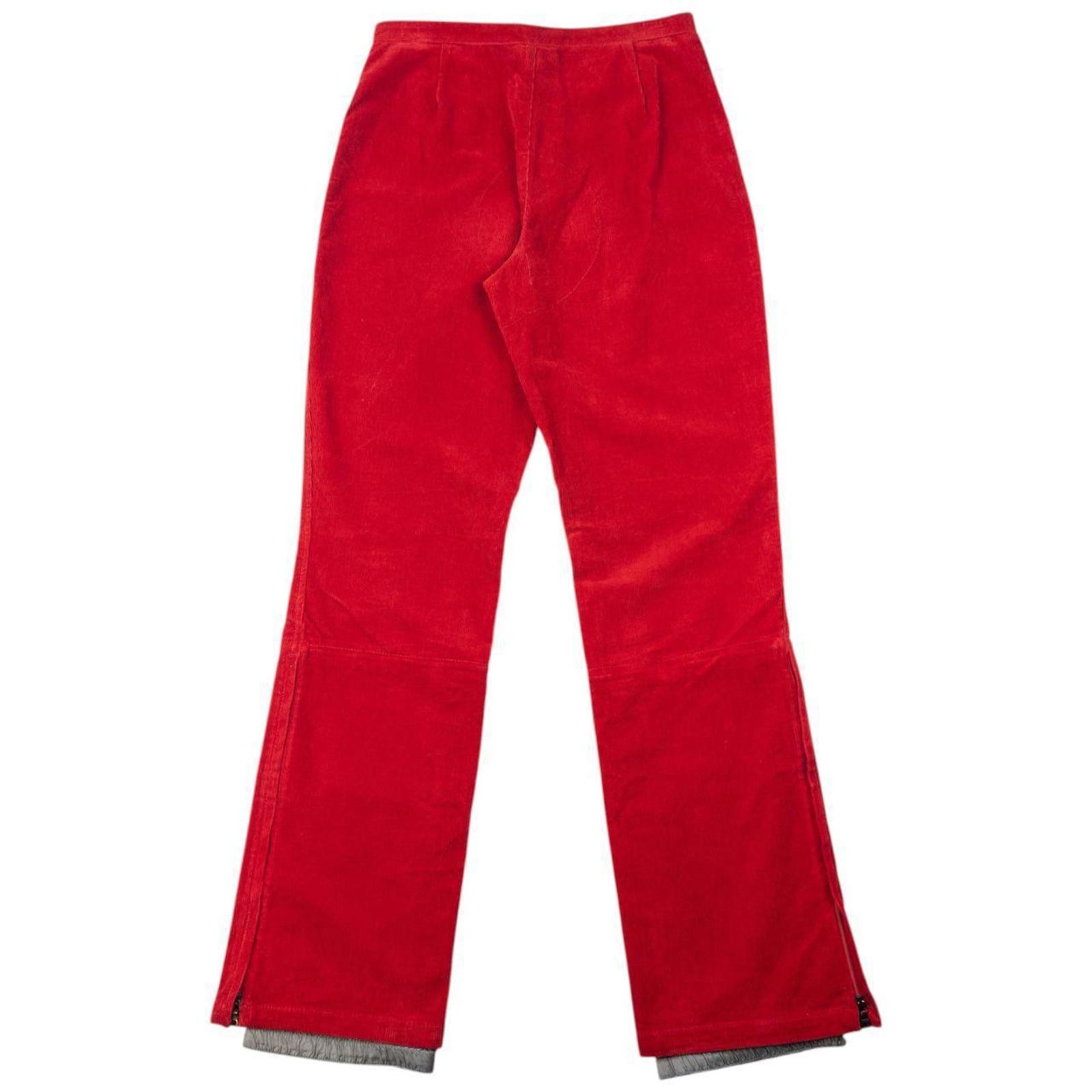 Prada Vintage 2000s Prada Sport Layered Zip Cuff Corduroy Trousers Size US 27 - 3 Thumbnail