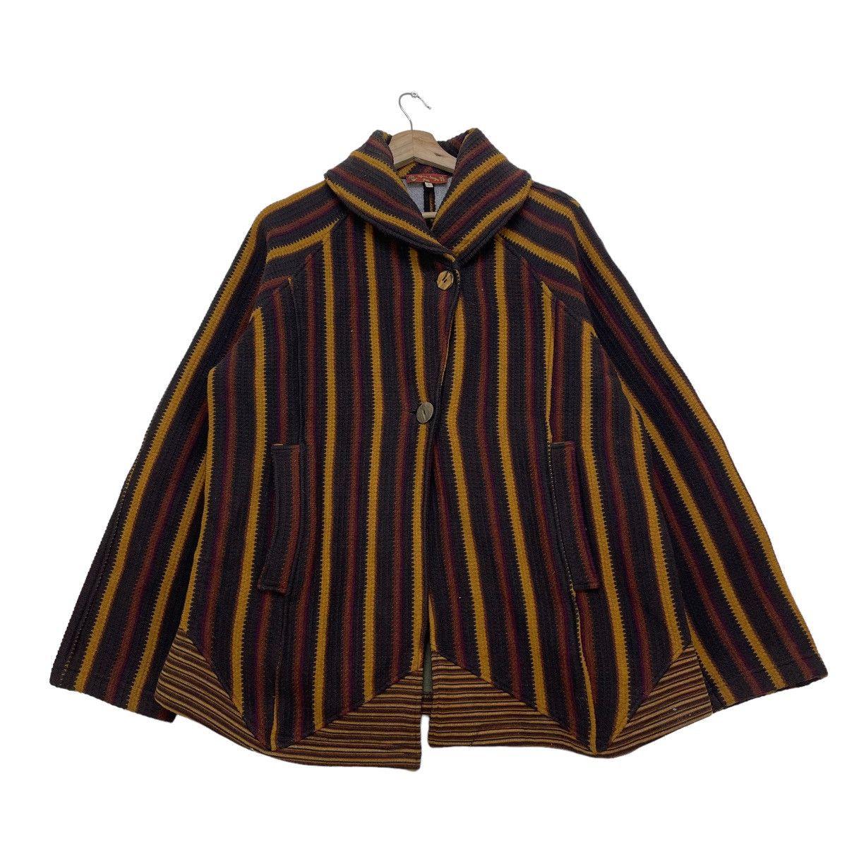 Other 💥Shawl Collar Designer Made In France Stripes Wool Blanket Size M / US 6-8 / IT 42-44 - 1 Thumbnail