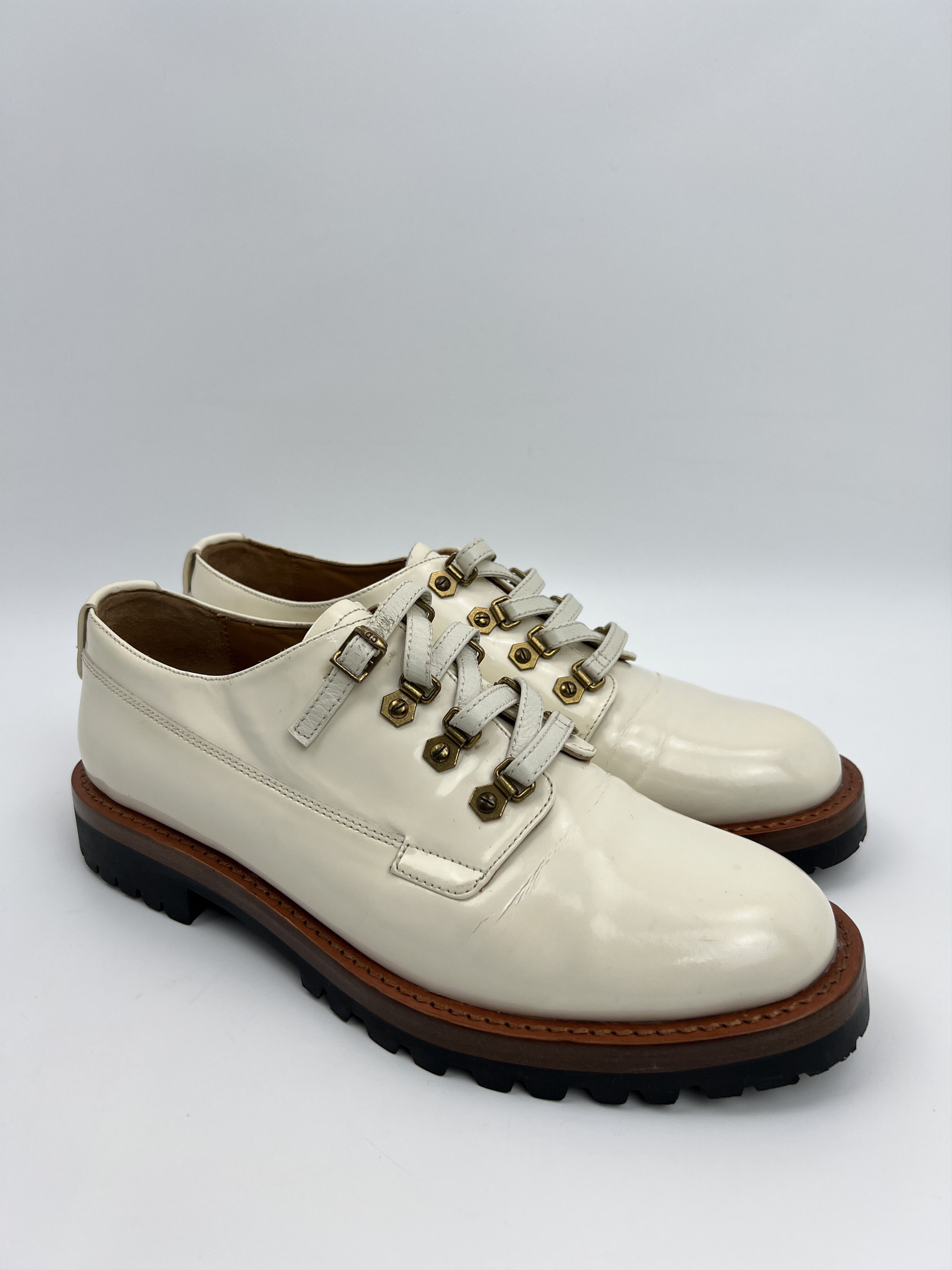 Dior Vintage Christian Dior Heavy Chunky Brogues Patent Leather Size US 9 / IT 39 - 4 Thumbnail