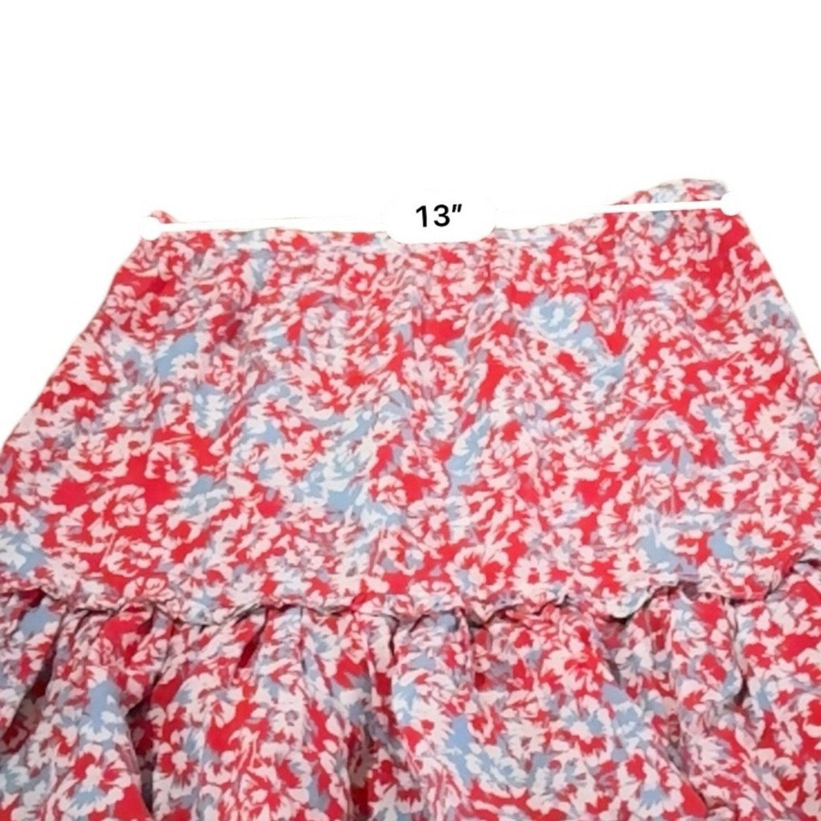 Other RTR Paloma Blue Alexa 100% Silk Floral Tiered Mini Skirt Size 26" / US 2 / IT 38 - 6 Thumbnail