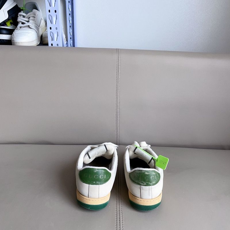 Gucci Gucci Screener Green Leather Low-top Sneakers - Size US 8 / EU 41 - 3 Thumbnail