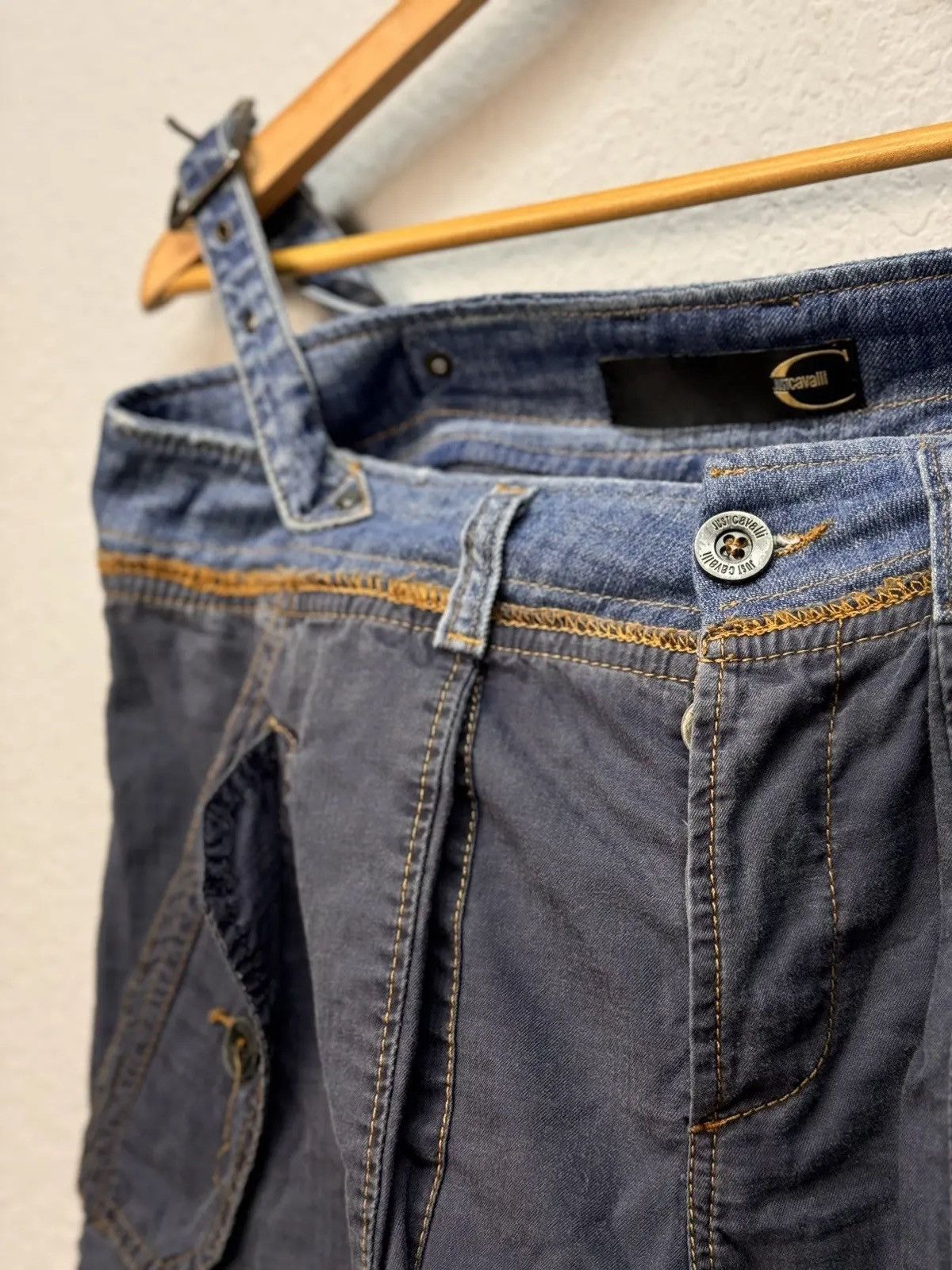 Just Cavalli × Roberto Cavalli Vintage baggy Just Cavalli Distressed Punk Pockets Jeans Size US 31 - 7 Thumbnail
