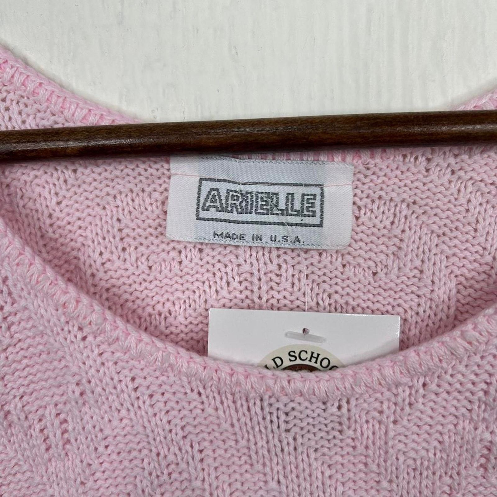 Other Vintage 80's Pink Knit Short Sleeve Sweater Large Size L / US 10 / IT 46 - 3 Thumbnail