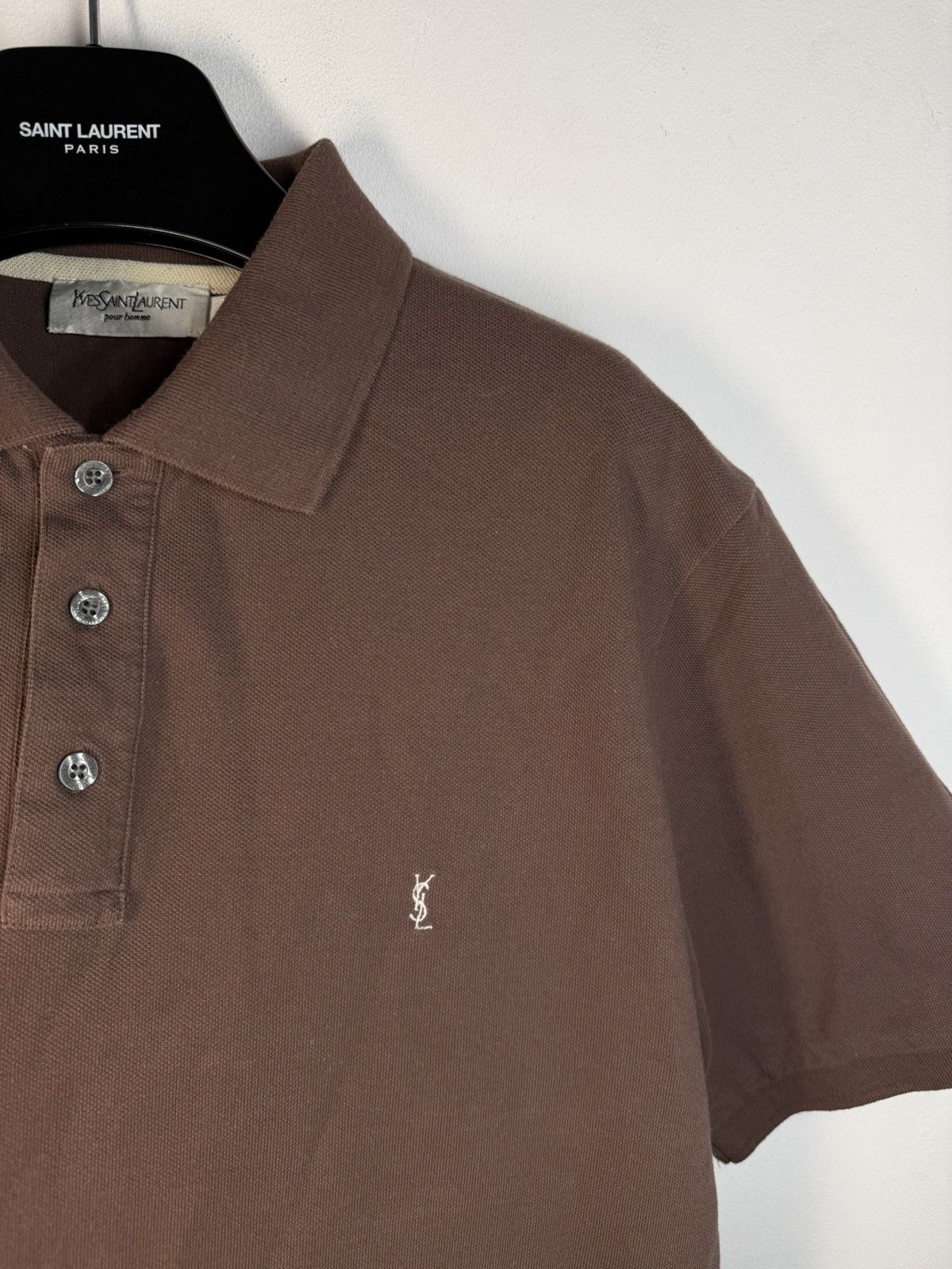 Brown YSL Polo Soft YSL Shirt YSL Tee