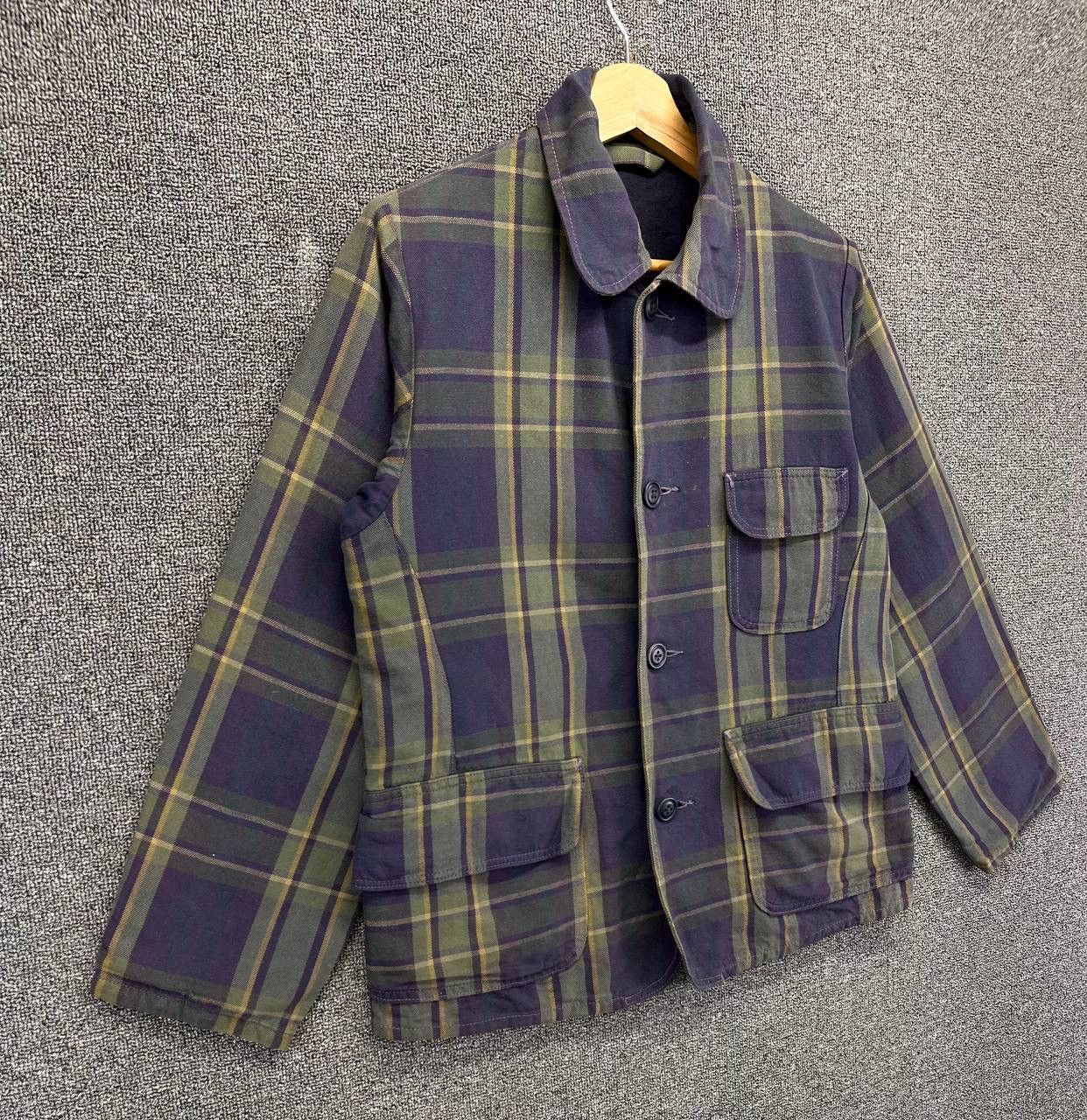 45rpm Vintage 90s 45Rpm Rare Shadow Plaid Button Up Jacket Size M / US 6-8 / IT 42-44 - 2 Thumbnail