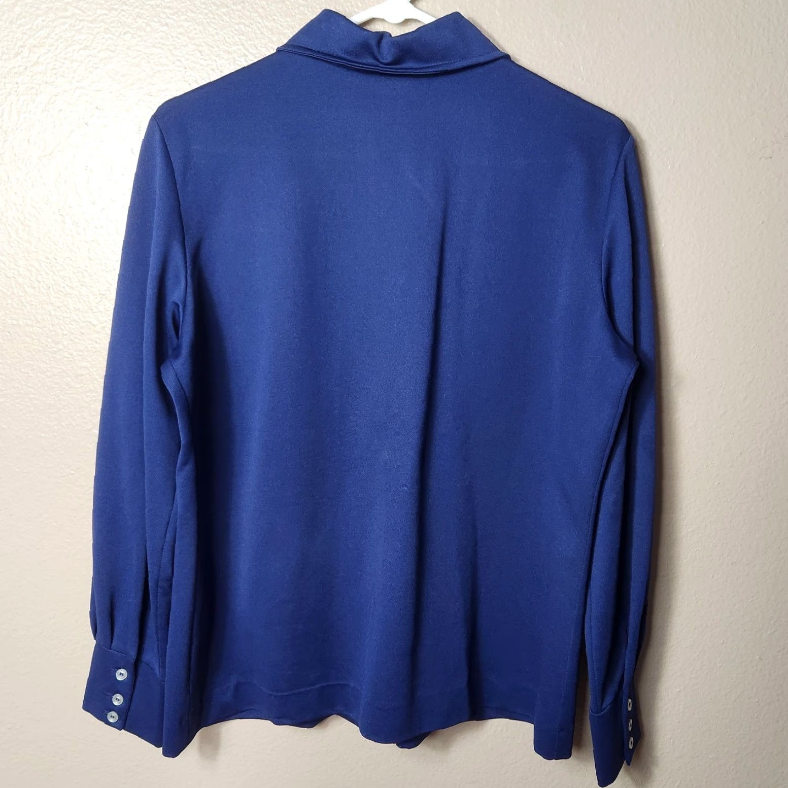 Lee VINTAGE Lee Mar Pageantry Knit Navy Long Sleeve Buttonfront Shirt-Size 18 Size XXL / US 16-18 / IT 52-54 - 7 Thumbnail