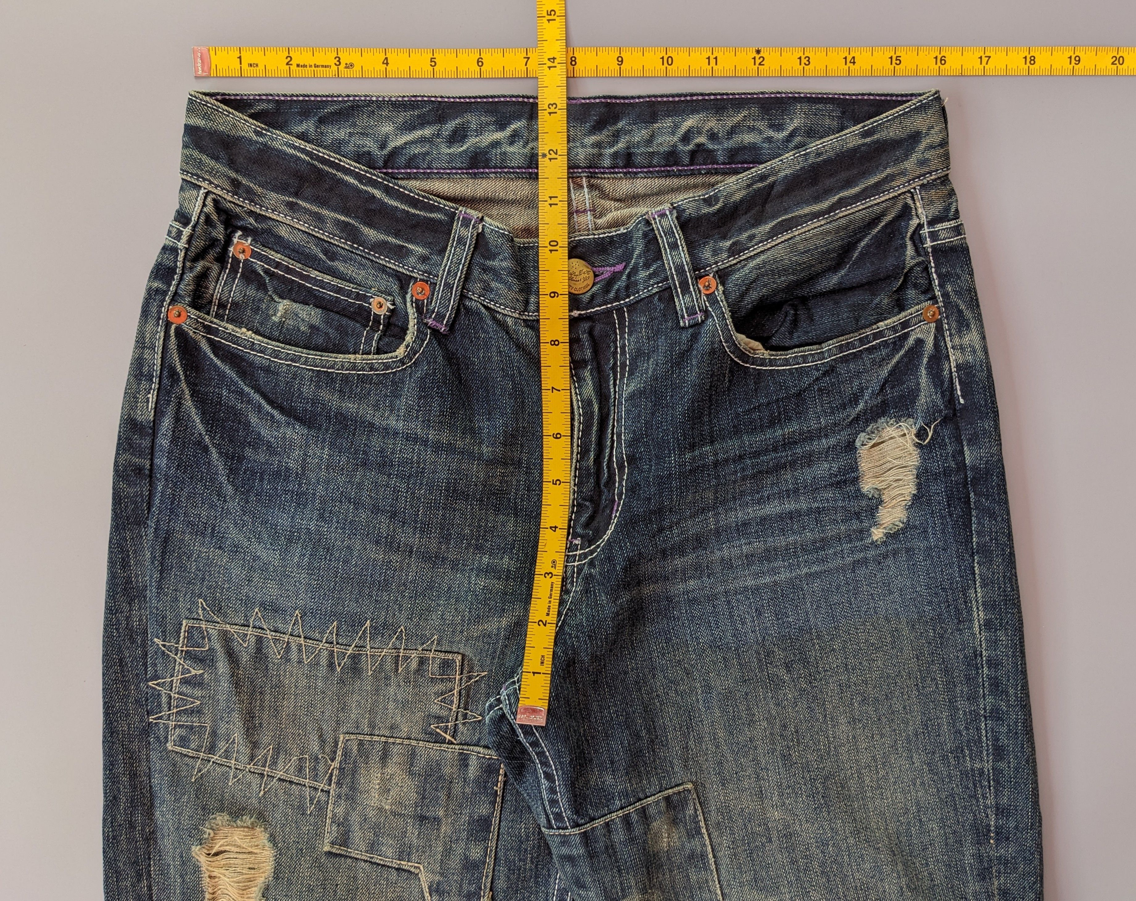 Takeo Kikuchi Takeo Kikuchi patchwork ripped jeans Size US 32 / EU 48 - 7 Thumbnail