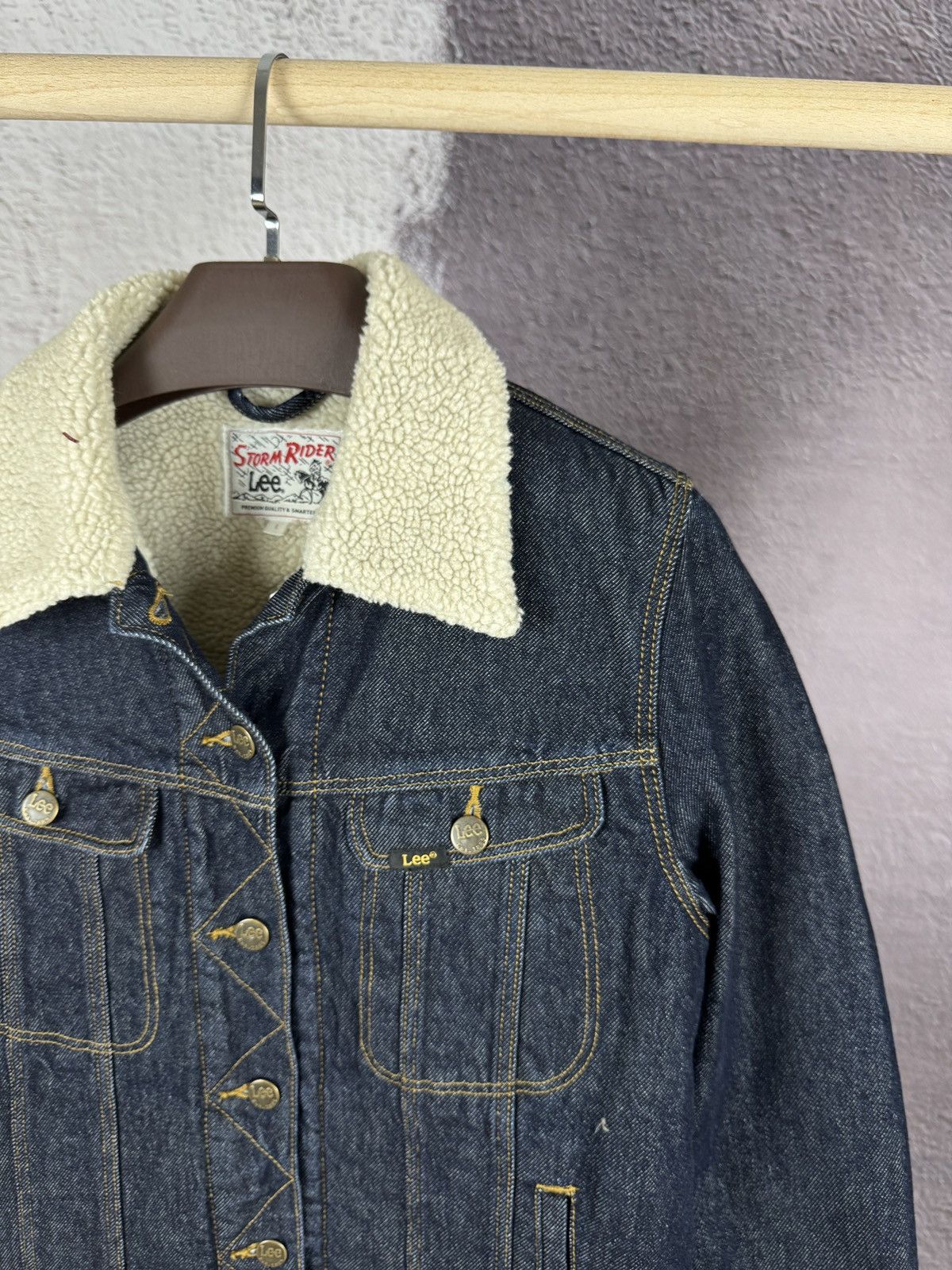 Lee LEE Storm Rider Sherpa Denim jacket women's jeans warm sz L Size L / US 10 / IT 46 - 4 Thumbnail